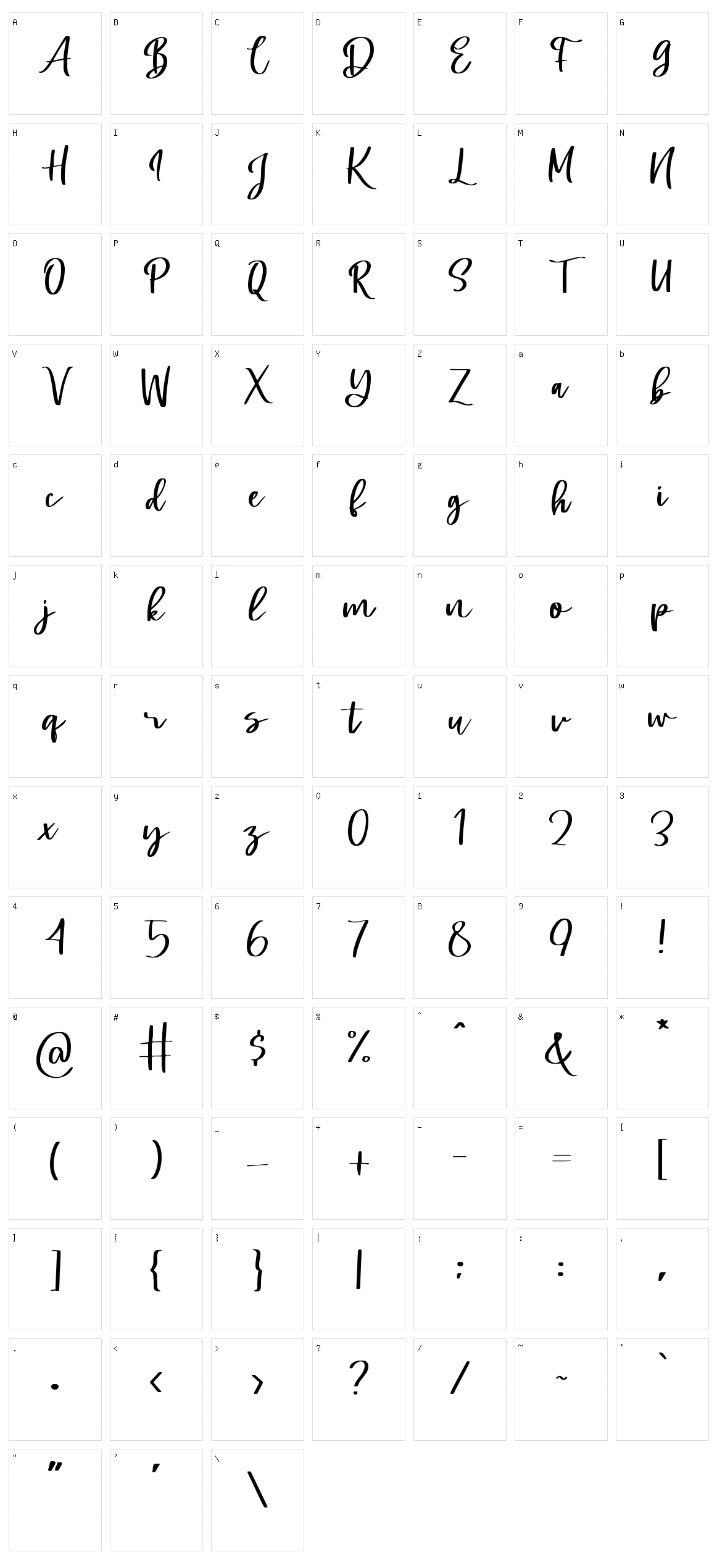 Swally Character Set