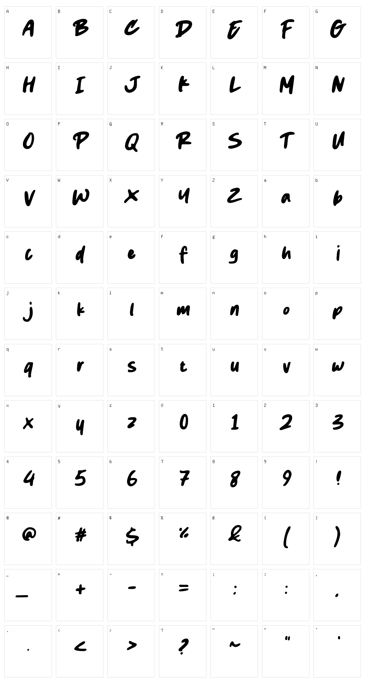 Swash Character Set