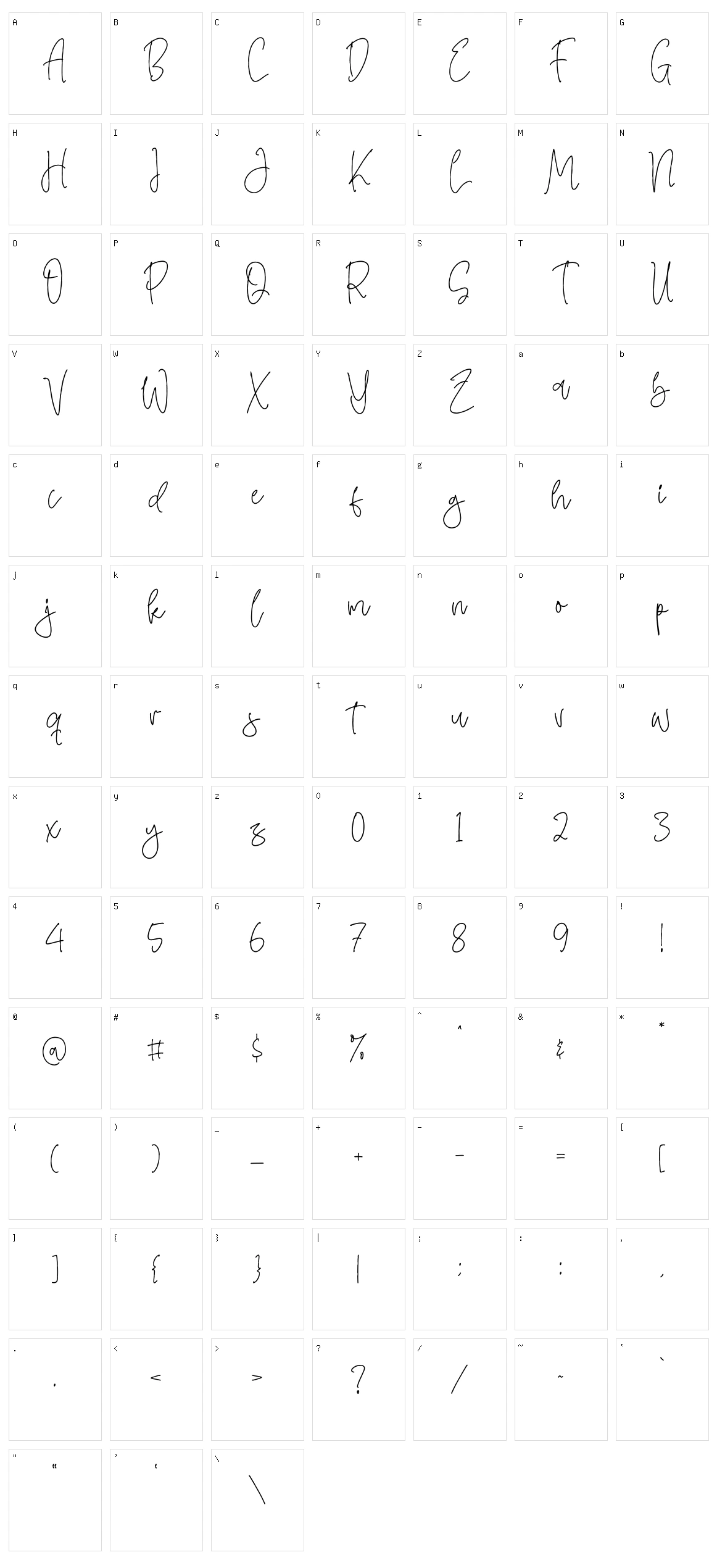 Swash Zillong Character Set