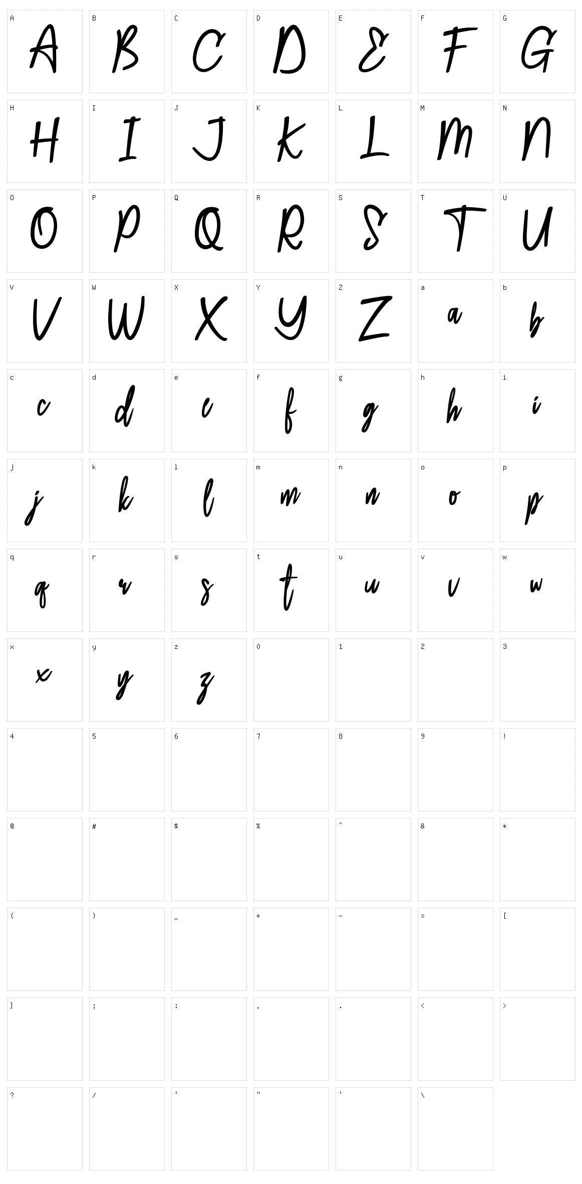 Sweatty Character Set