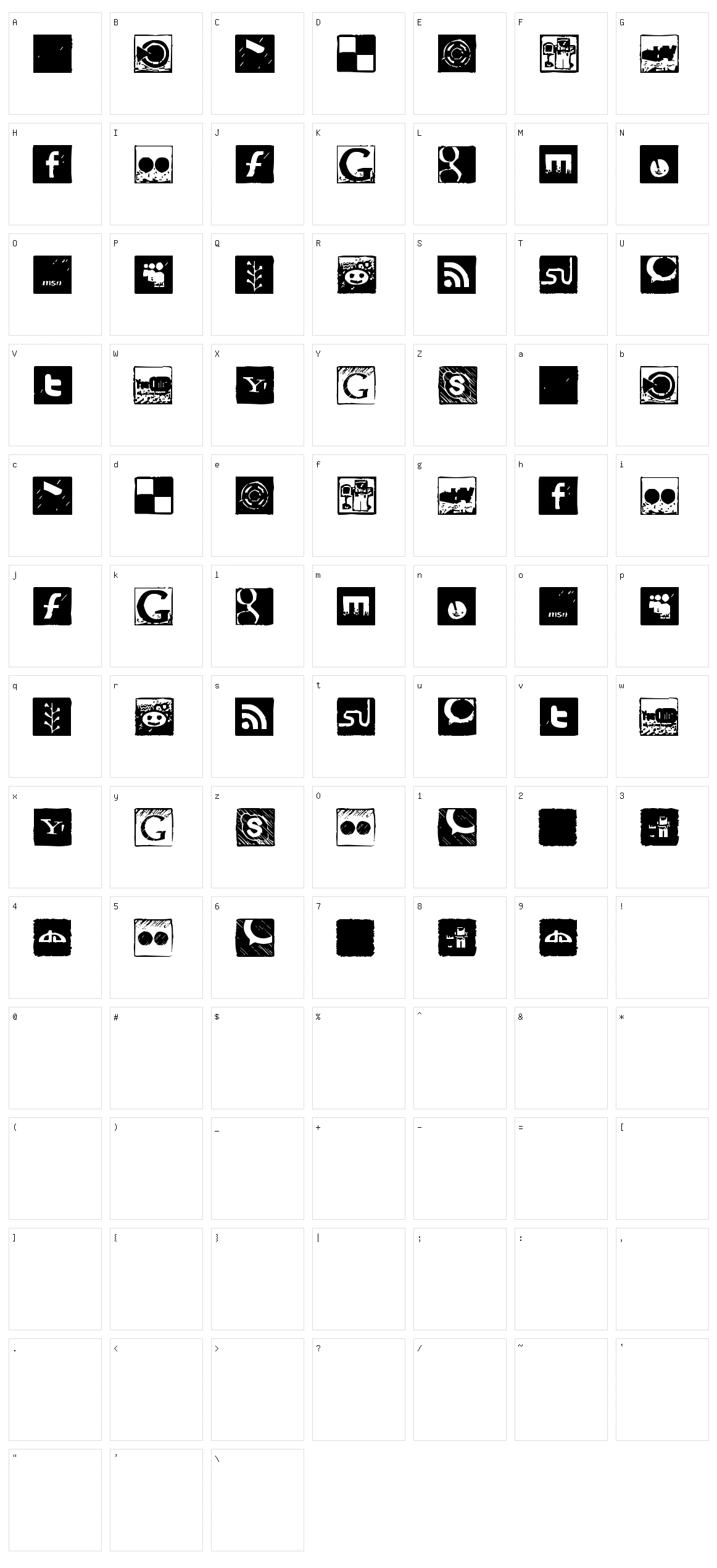 Social Manual Character Set