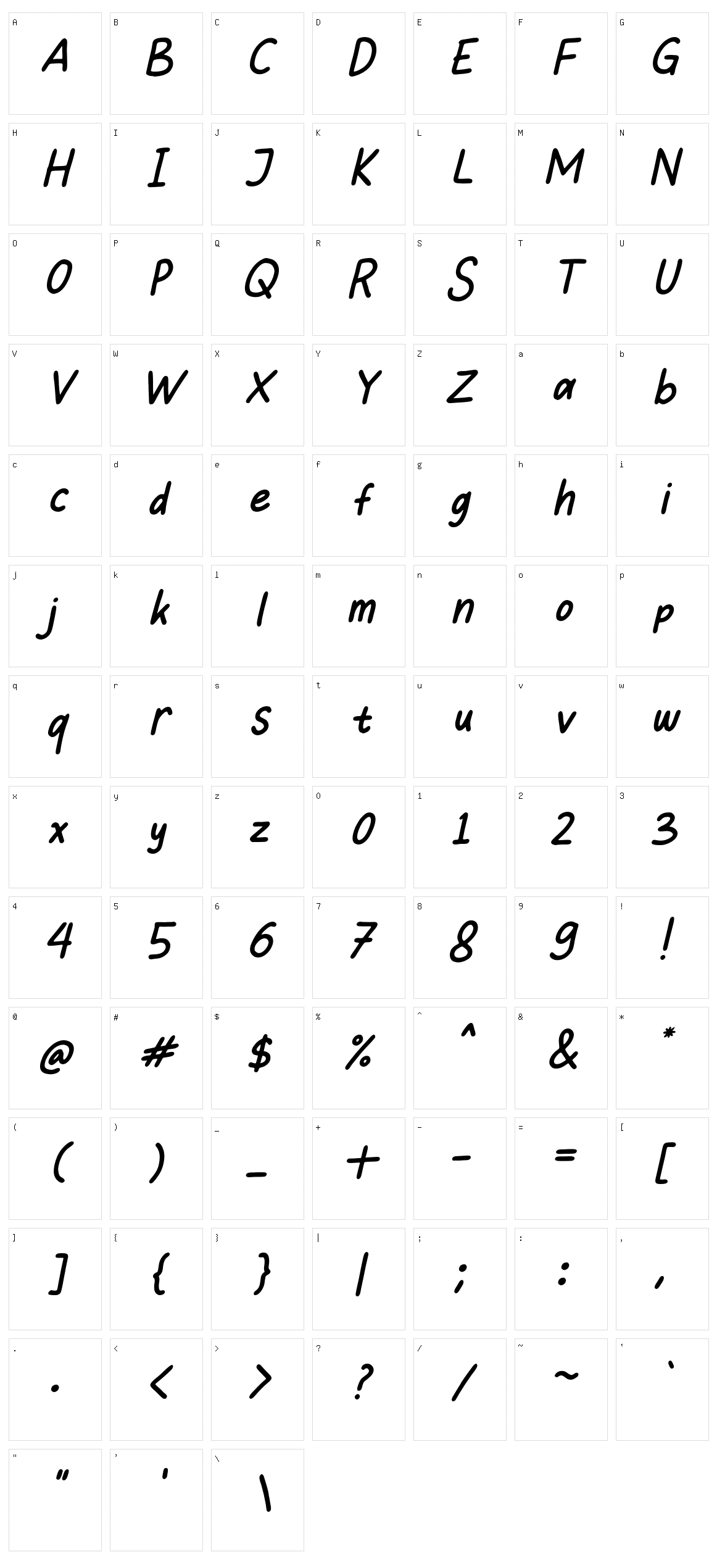 Sweet Hansan Character Set