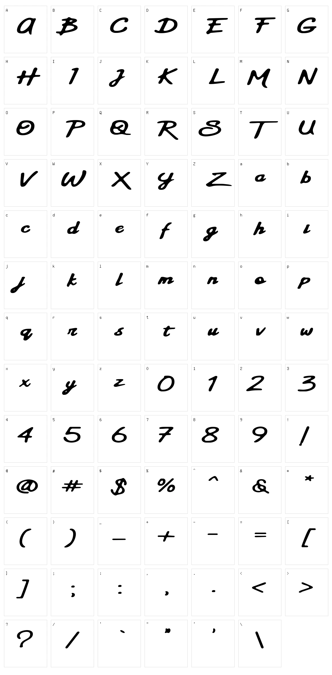 Sweetland Character Set