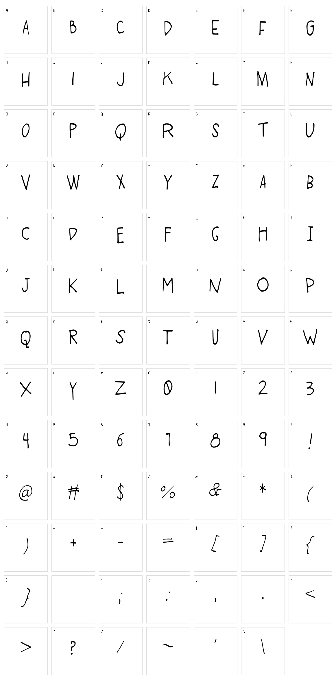 Swing High Low Character Set