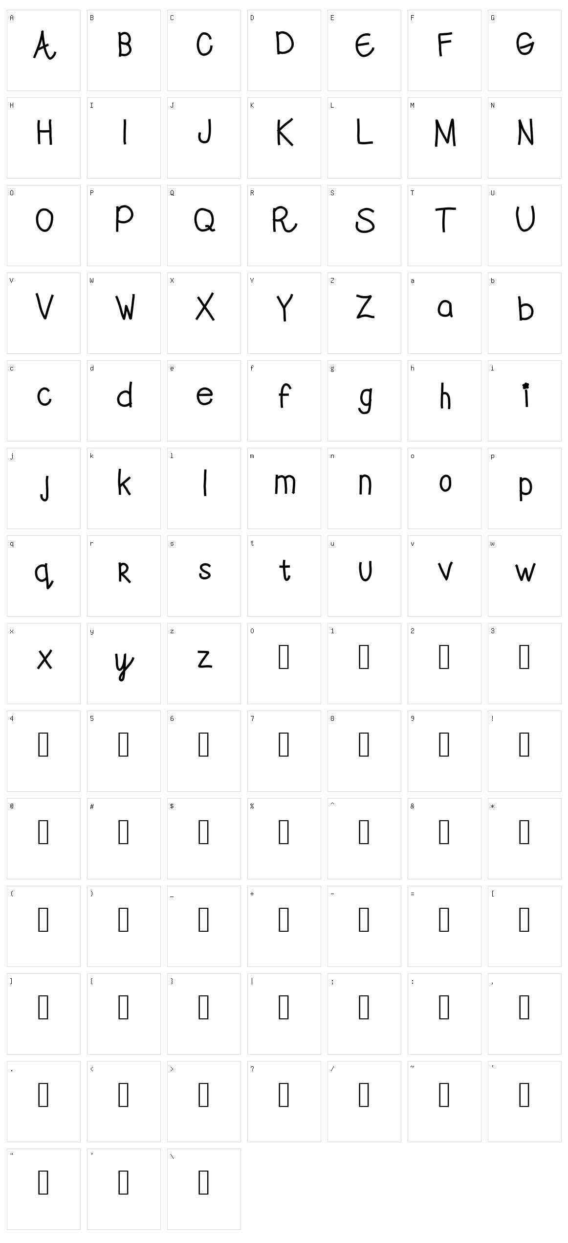 Swwell Character Set
