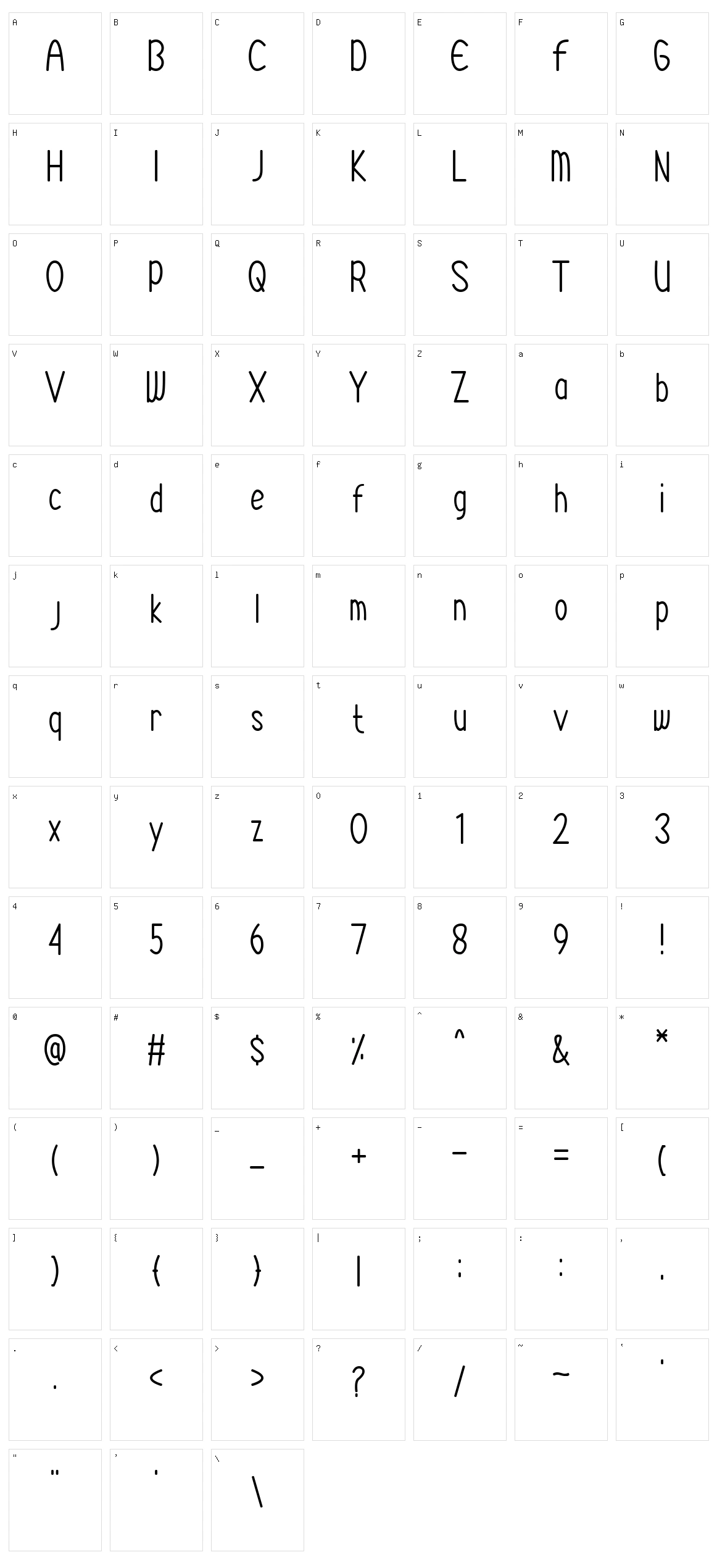 Syariana Character Set