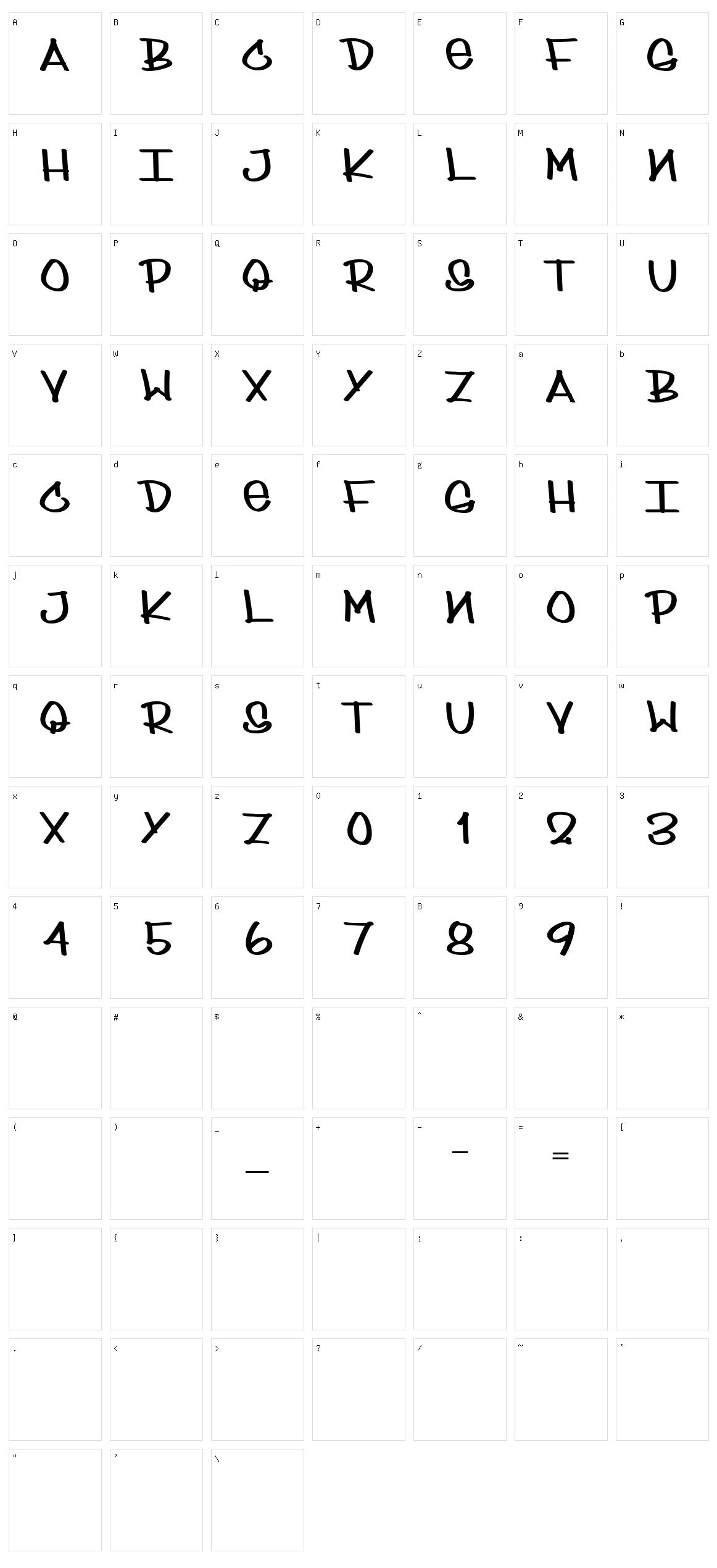 Sydney Mop Style Character Set