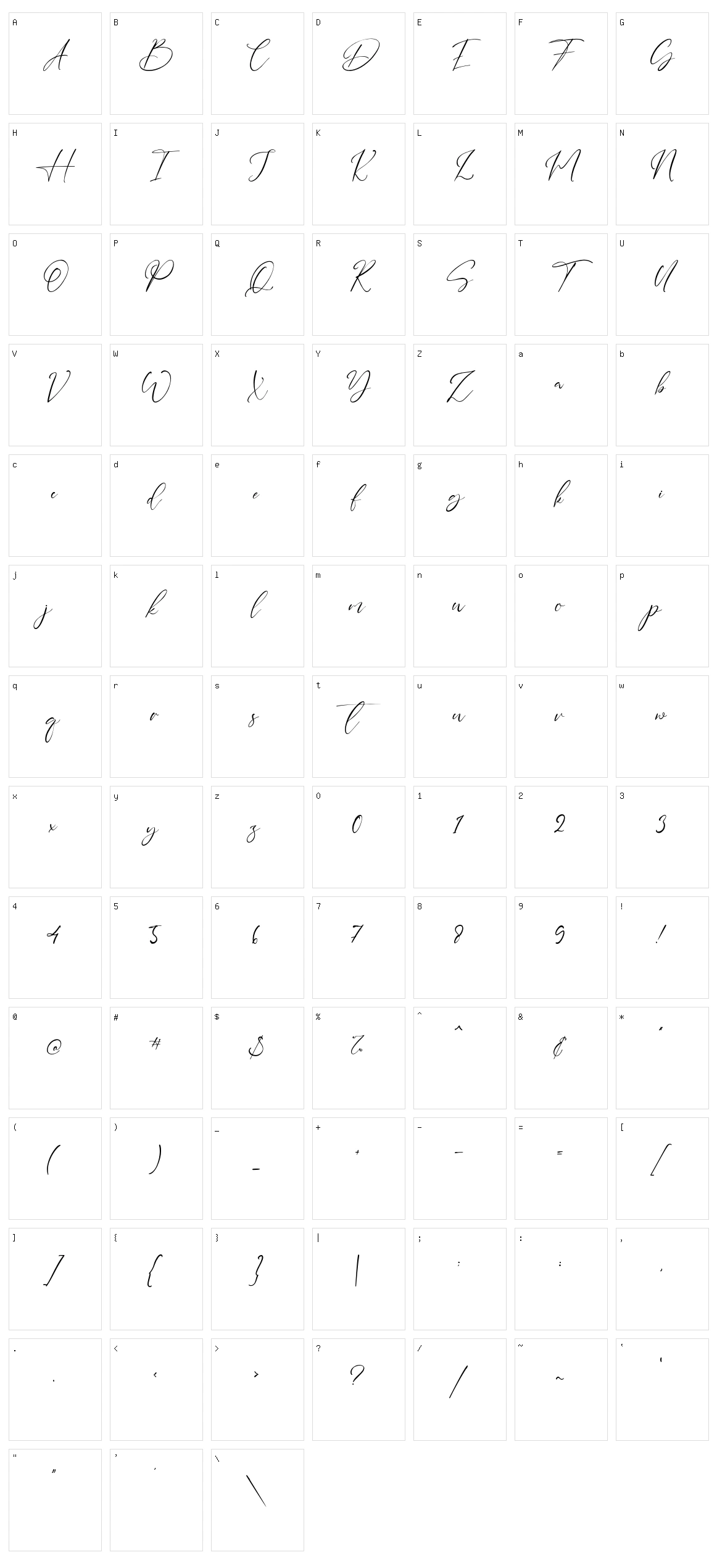 Sydney Signature Character Set
