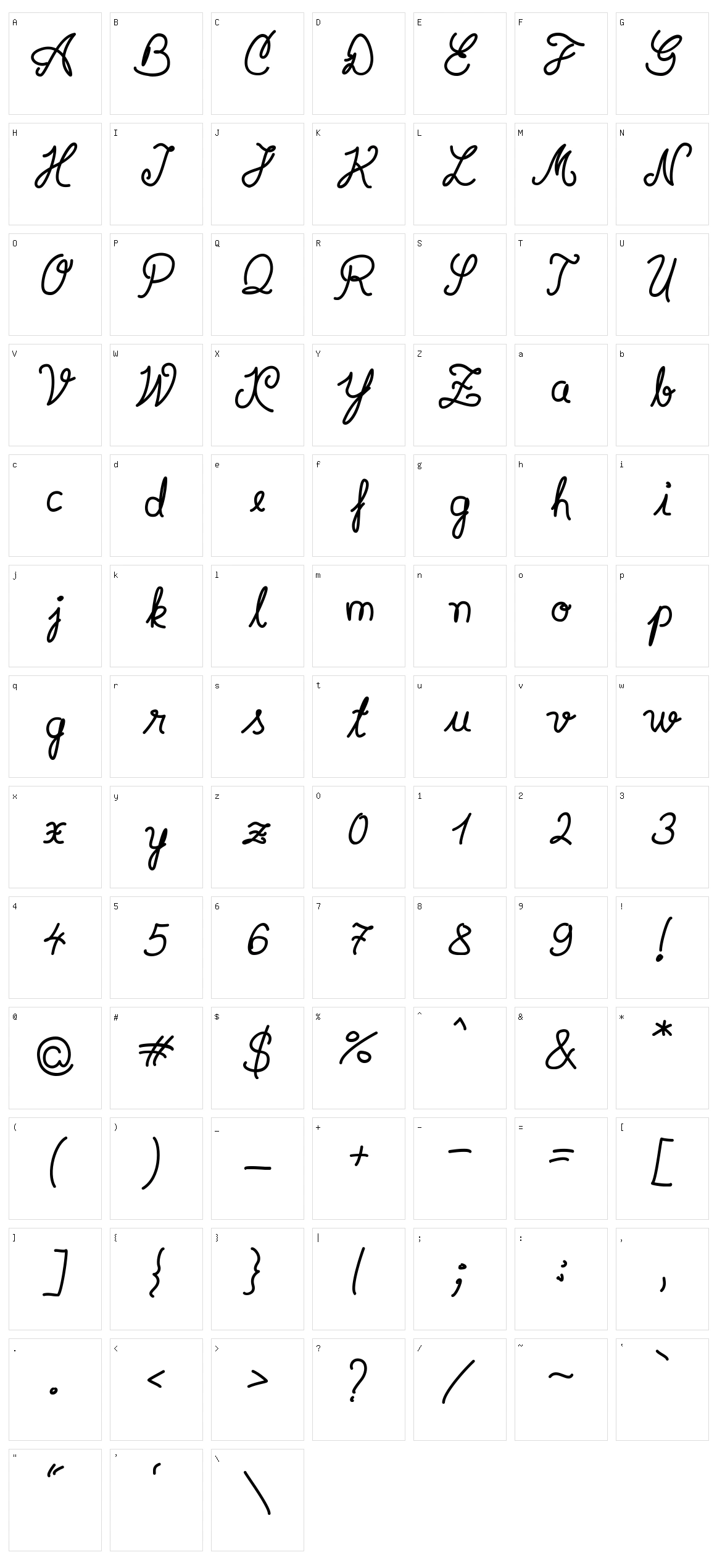 Syera InLine Character Set