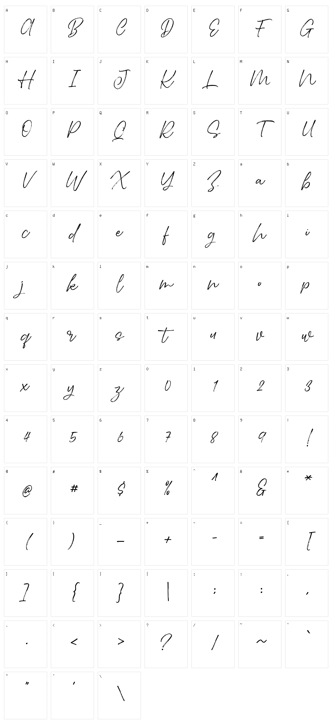 Sylwan Character Set
