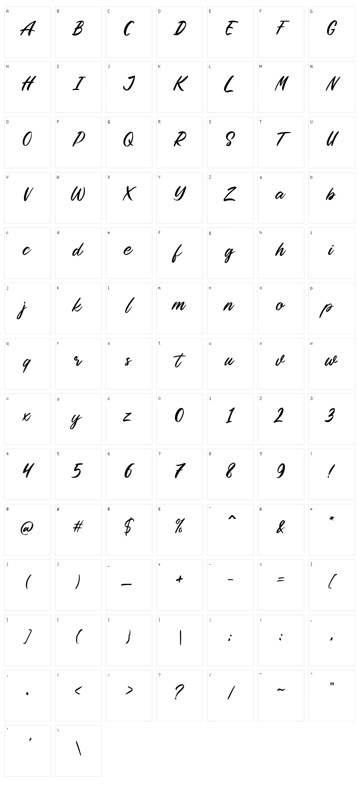 Symphony Character Set