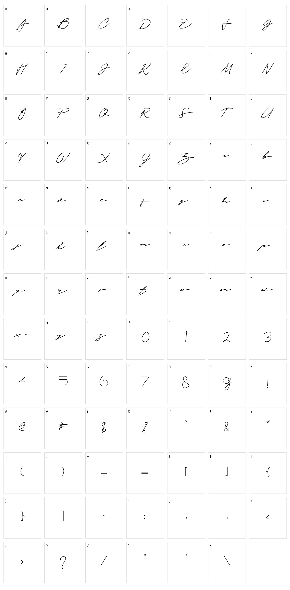 Symponi Character Set