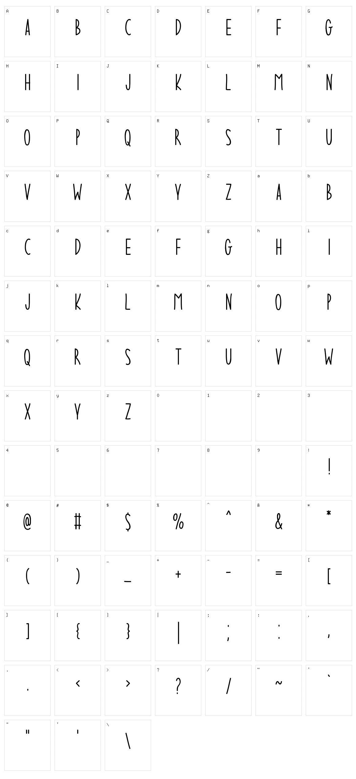 Syncopator Character Set