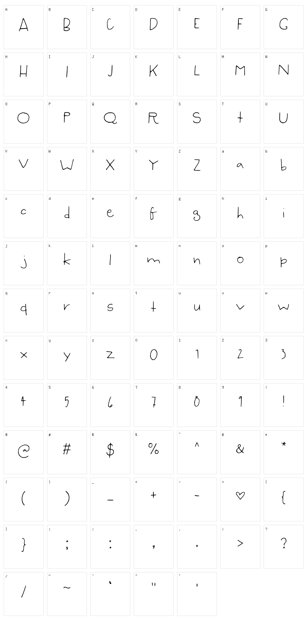 Syzygy Hand Character Set
