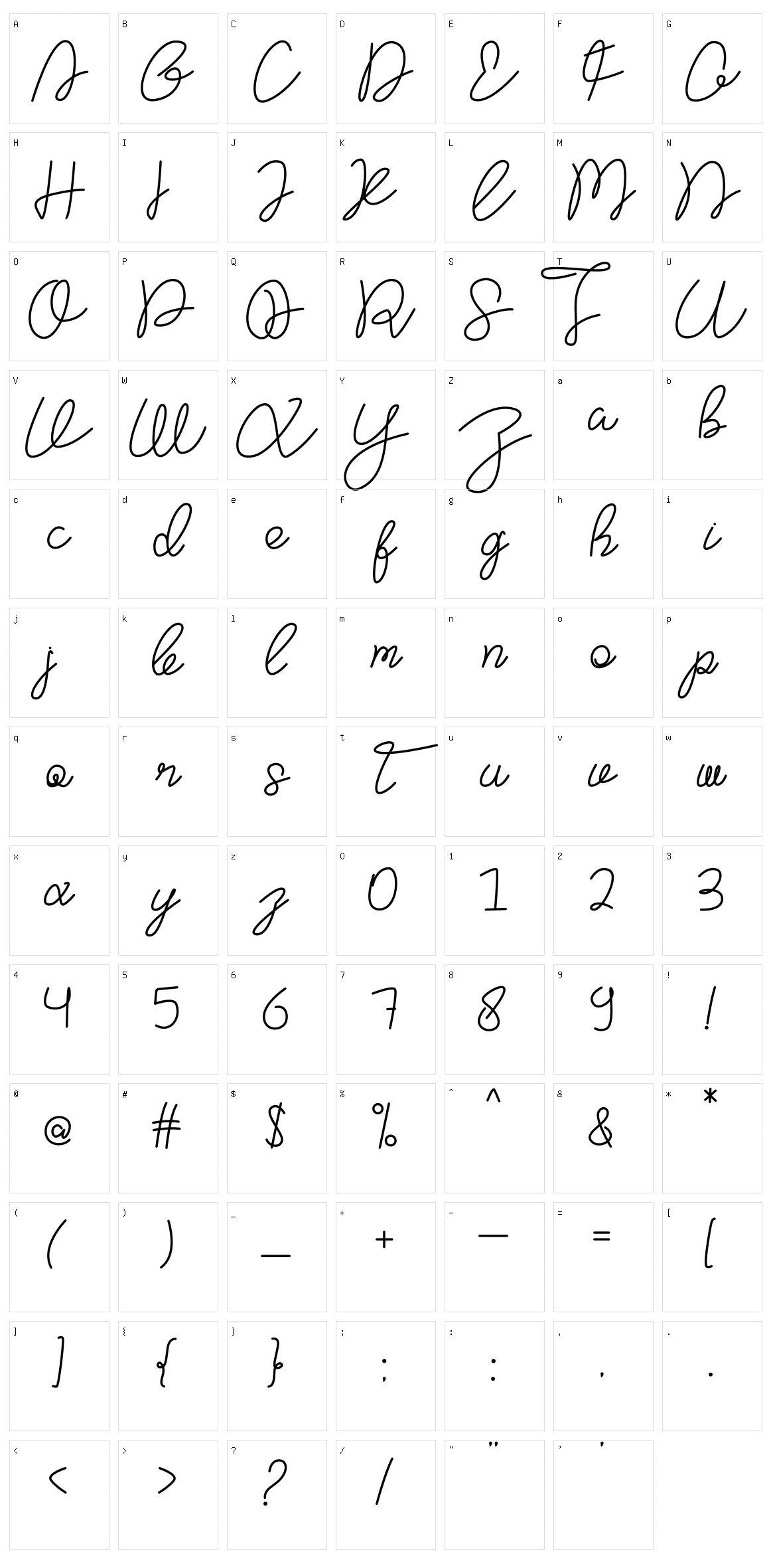 Talillat Character Set