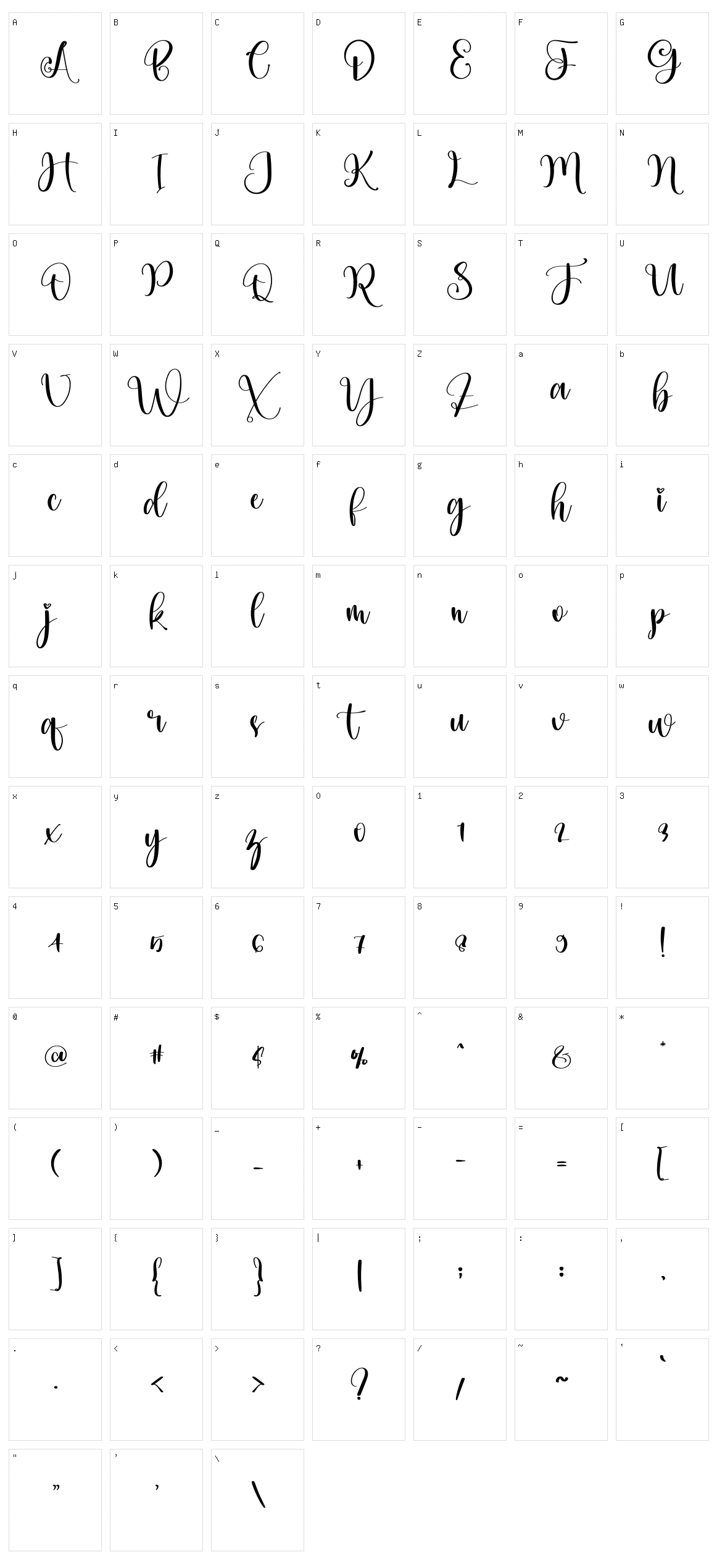 Talld Character Set