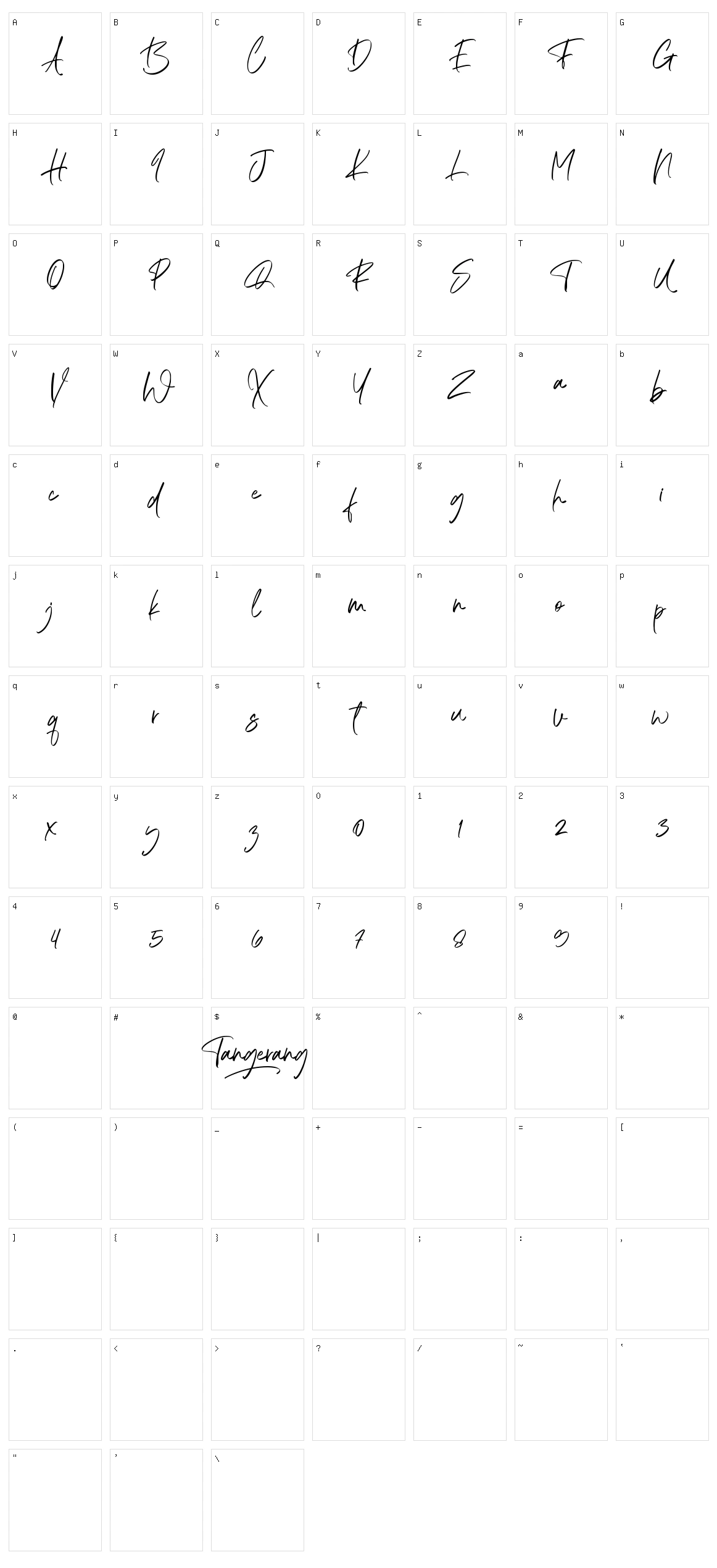 Tangerang Character Set