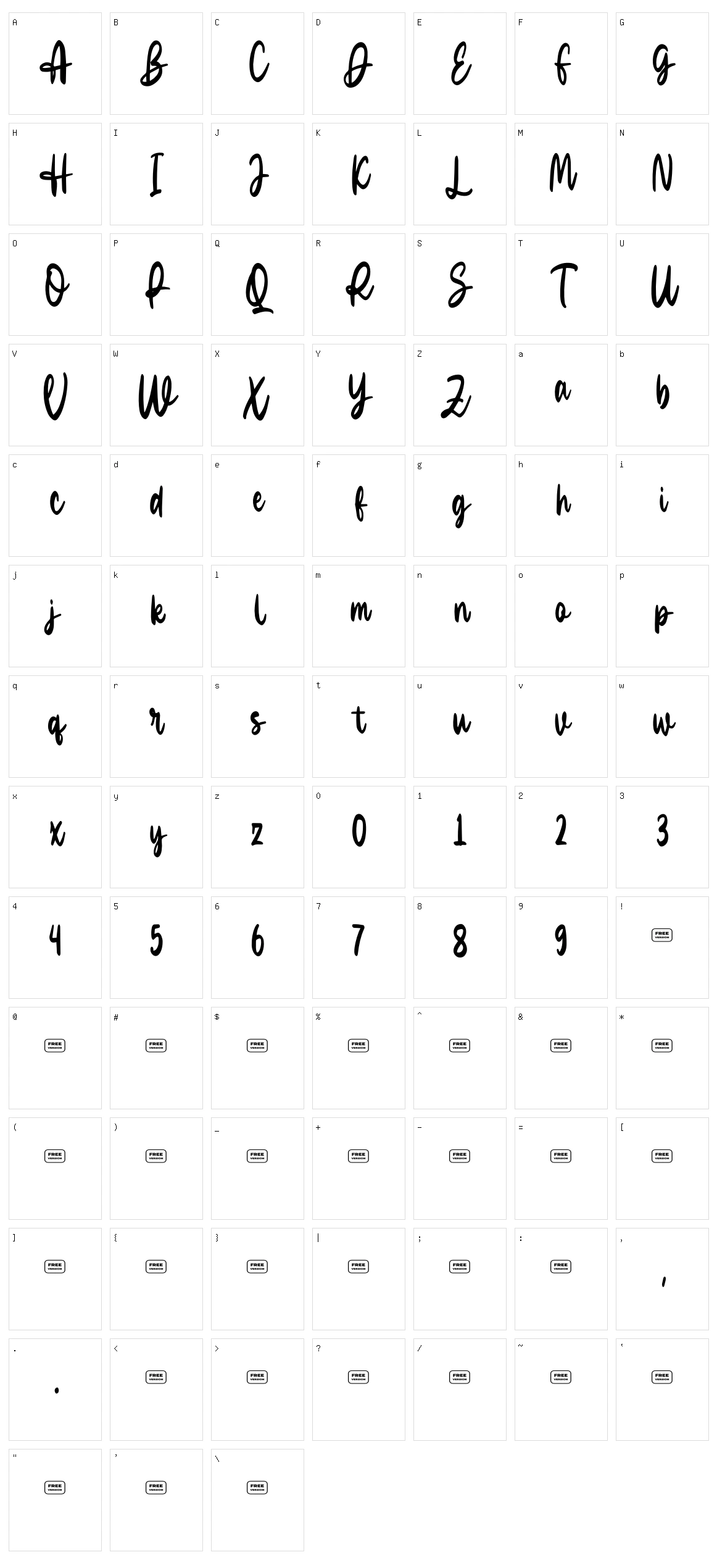 Tangisan Character Set