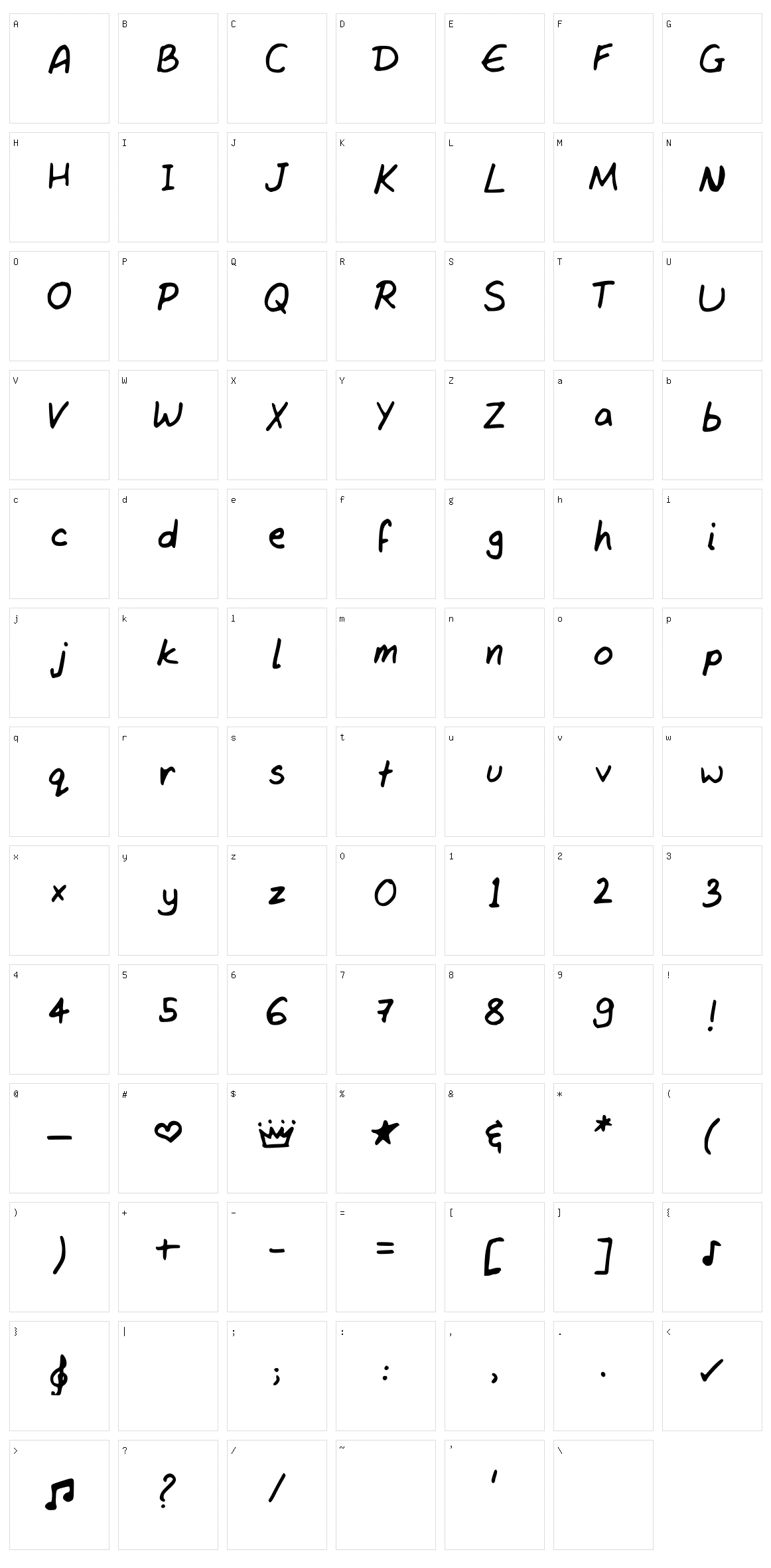 Tanvis Hand 3 Character Set