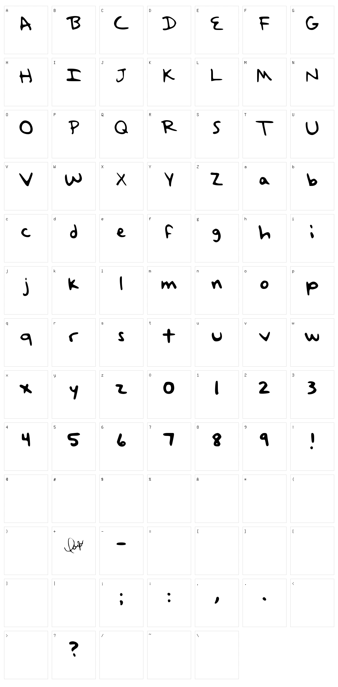 Taylor Swift Handwriting Character Set