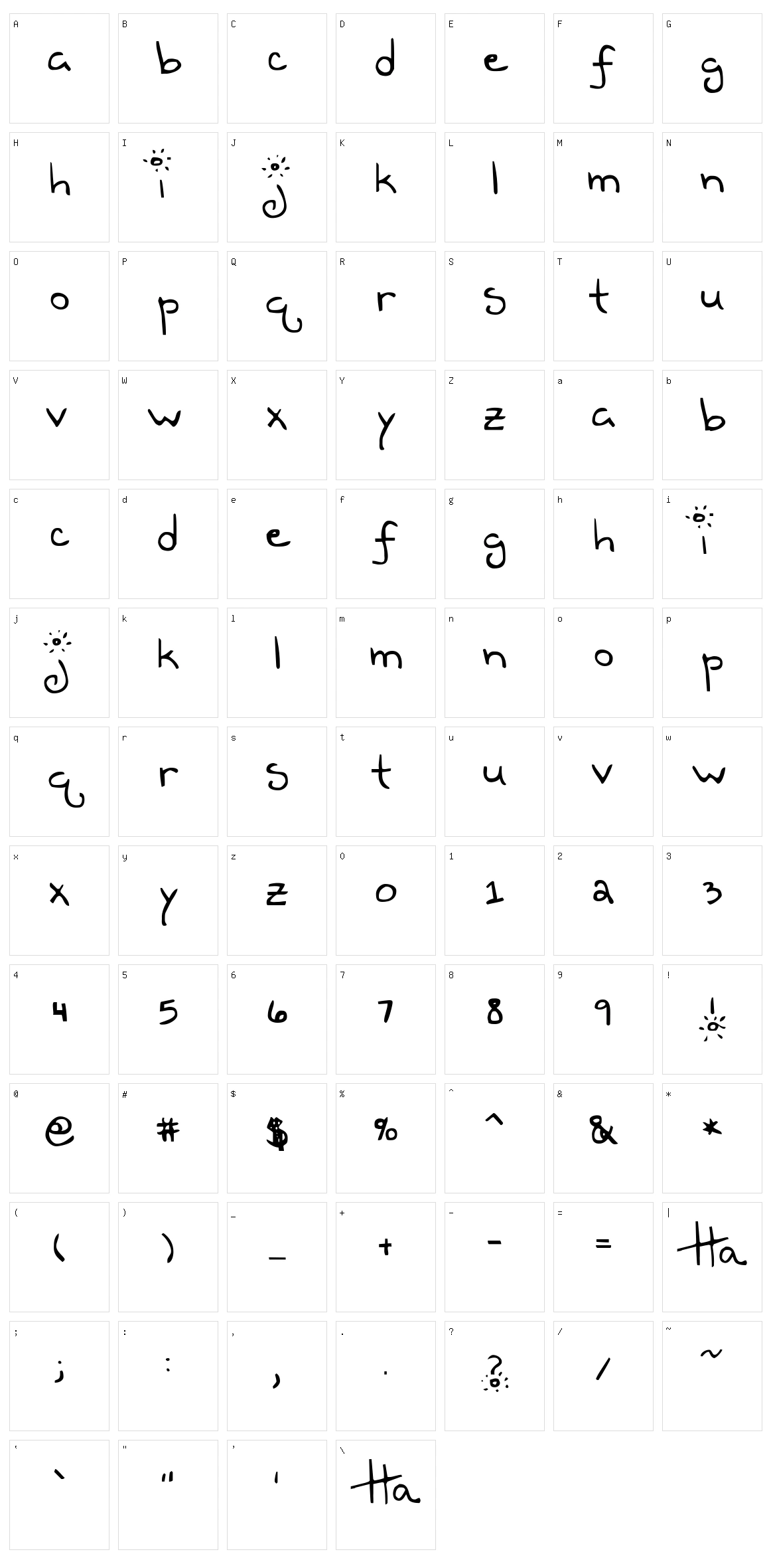Teen Dreem Magazeen Character Set