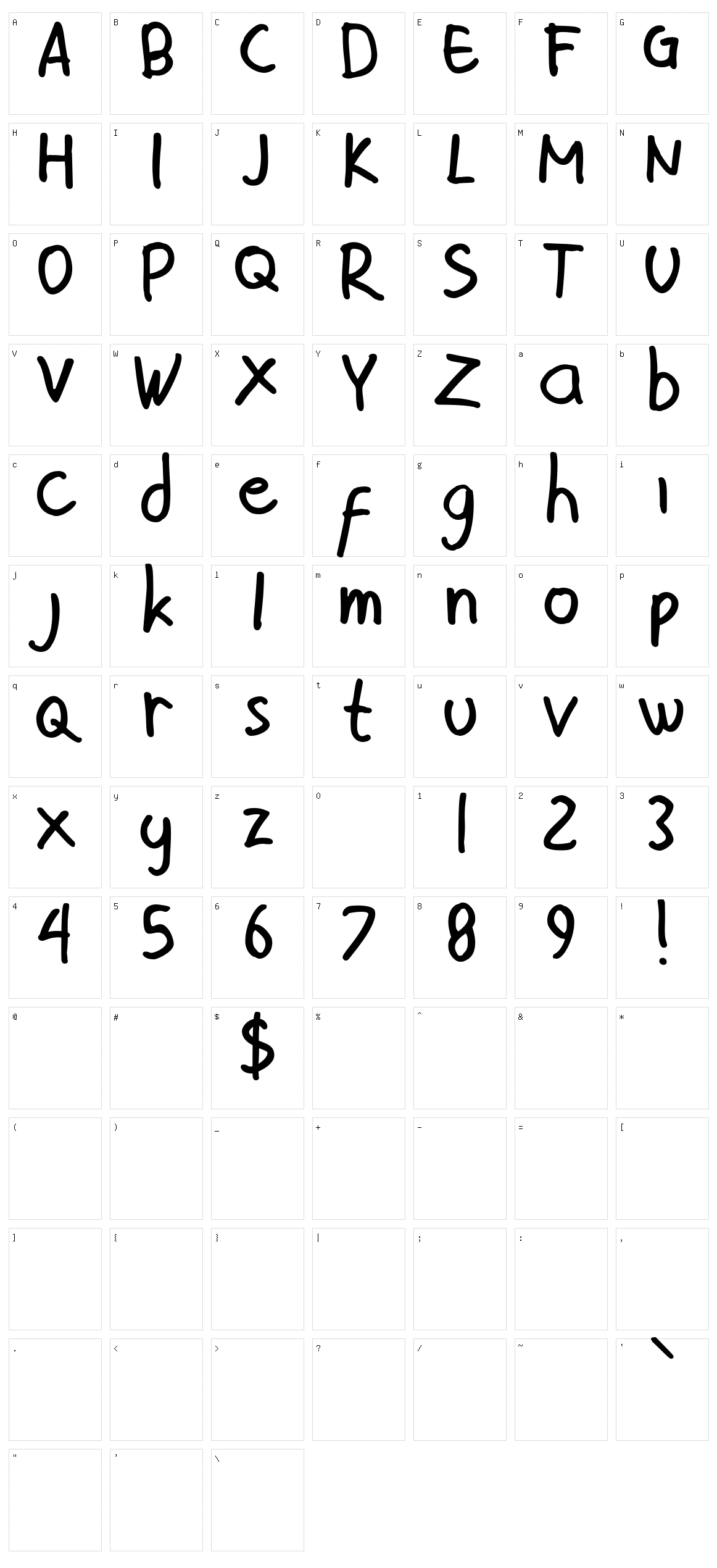Tekerayak Character Set