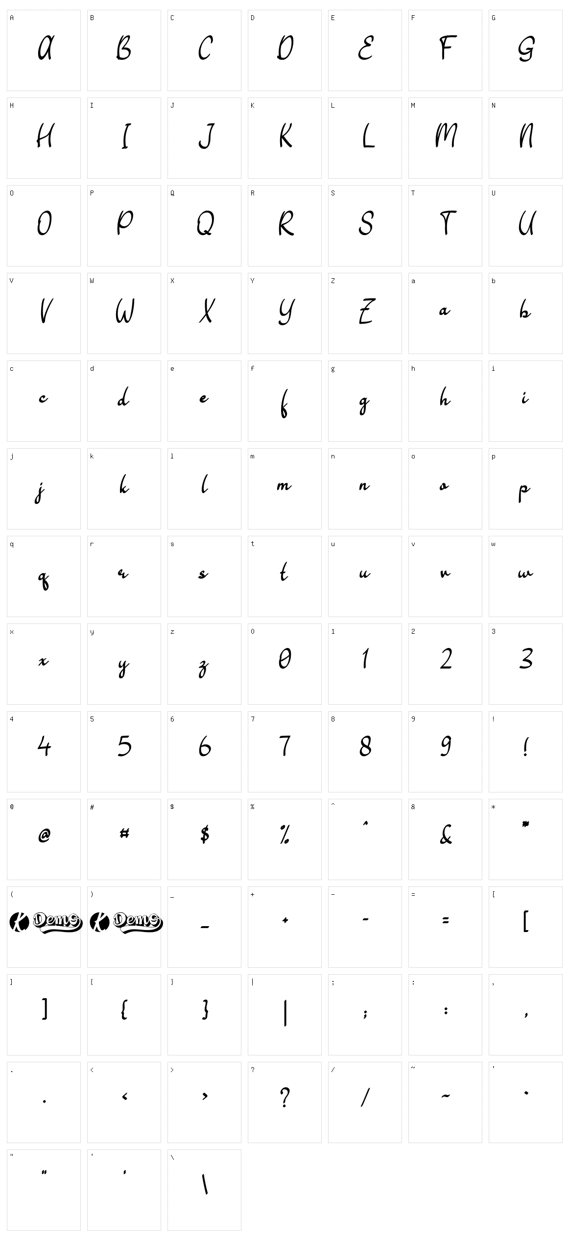 Tekhomazia Character Set