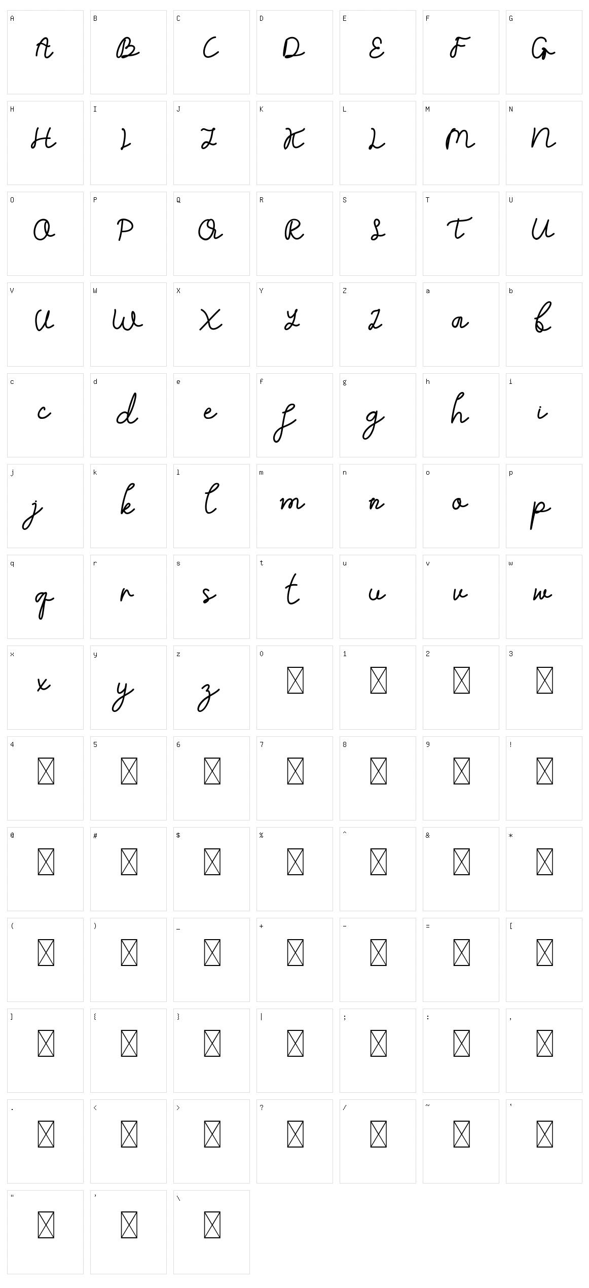 Telly Humble Character Set