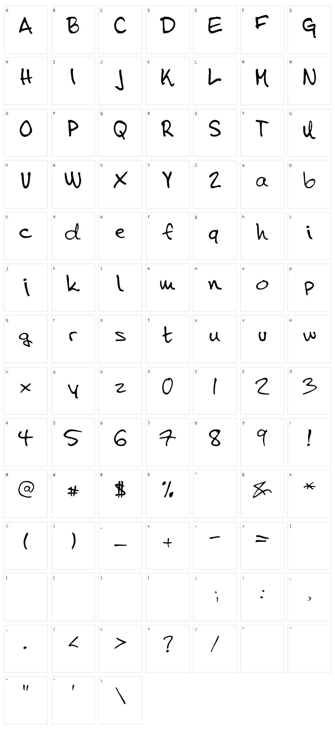 Tena Character Set