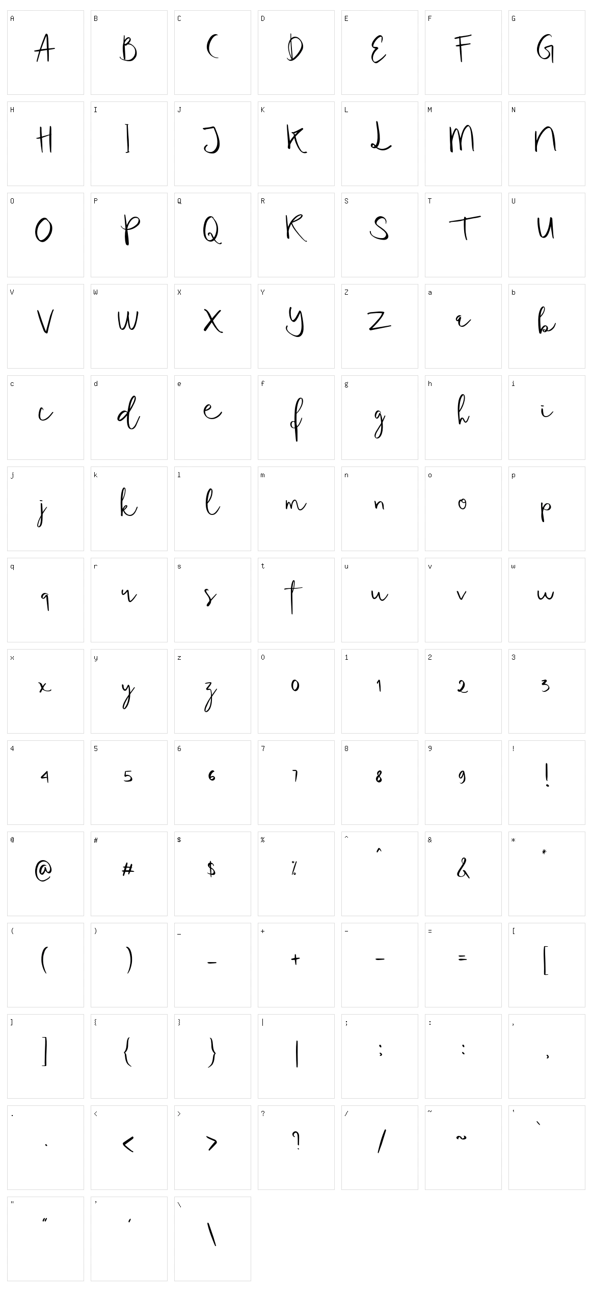 Tequilove Character Set