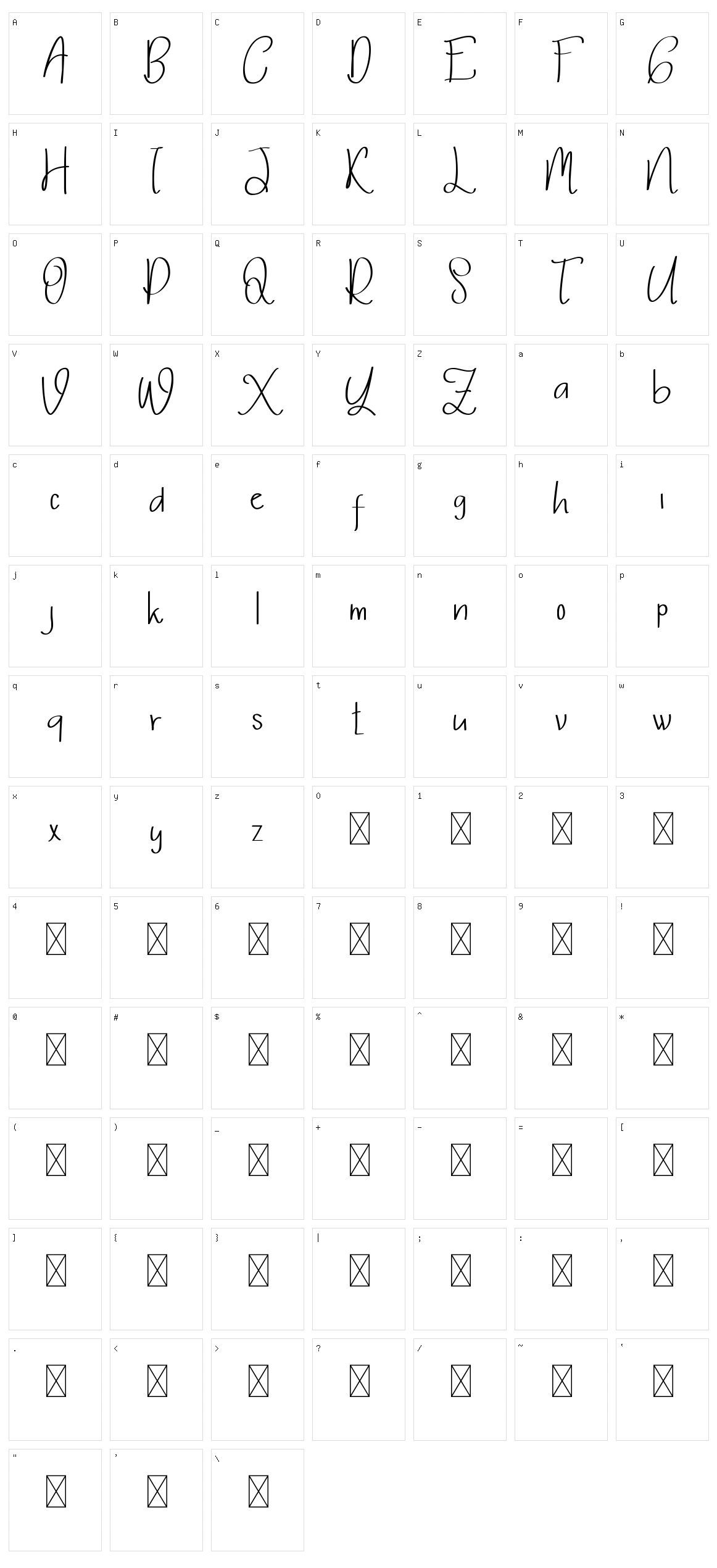 Thalia Hillary Character Set