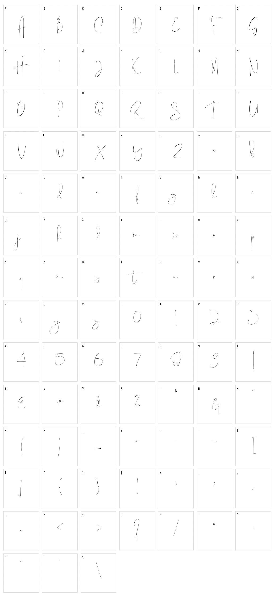 Thamepalms Character Set