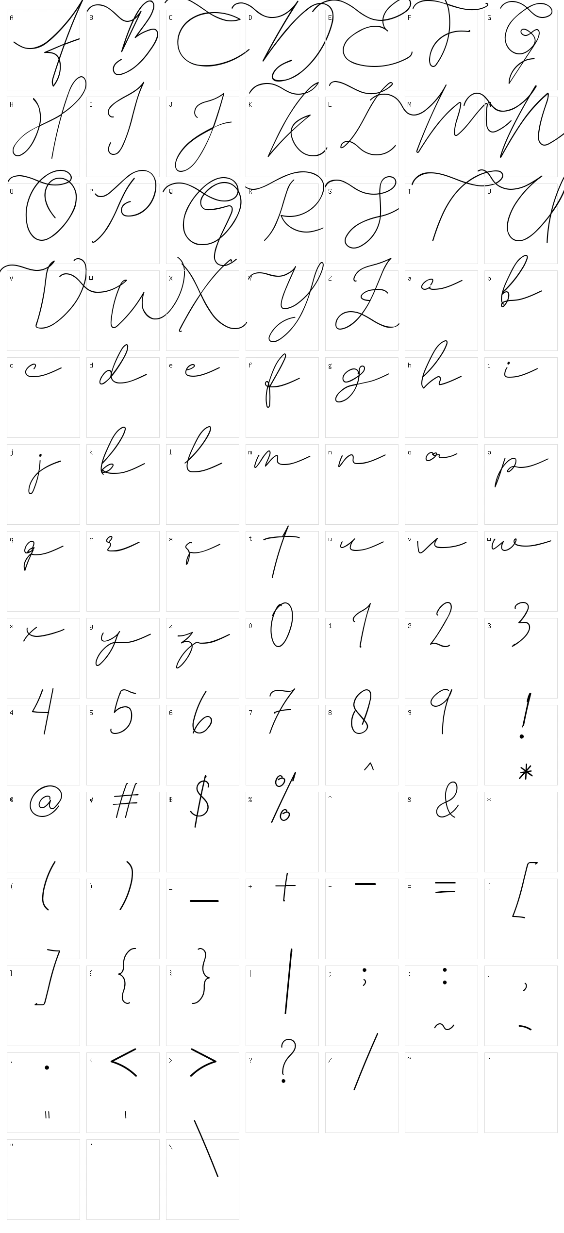 Thampholine Character Set