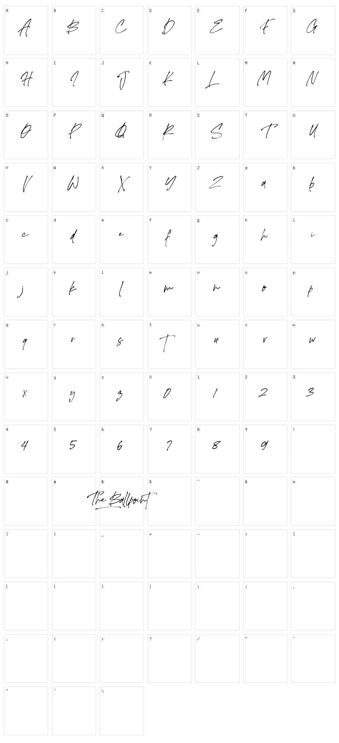 The Ballpoint Character Set