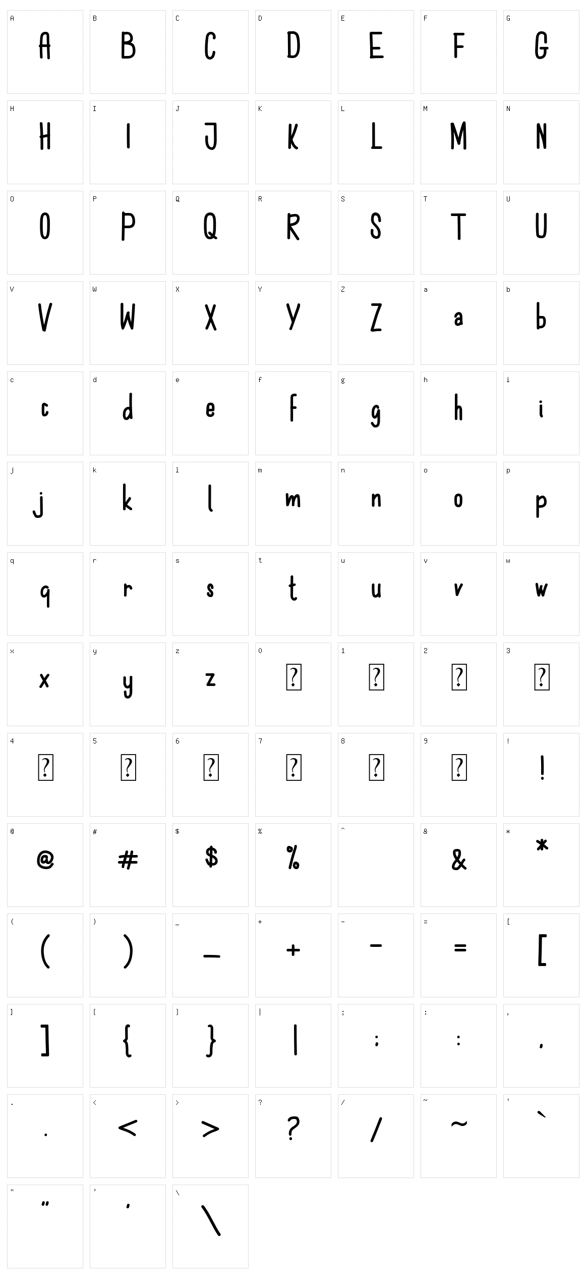 The Book Character Set