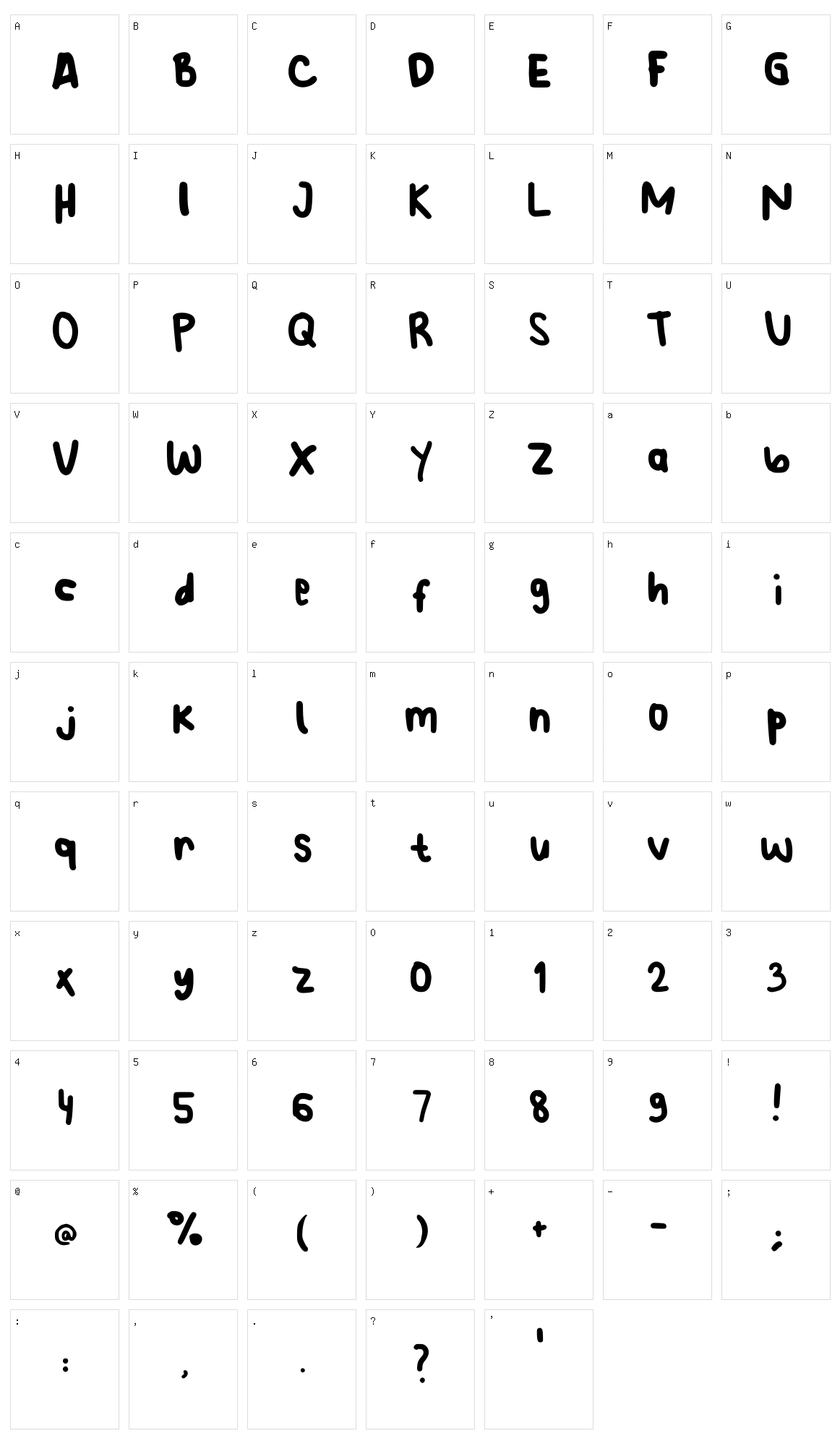 The Brown Cheese Character Set
