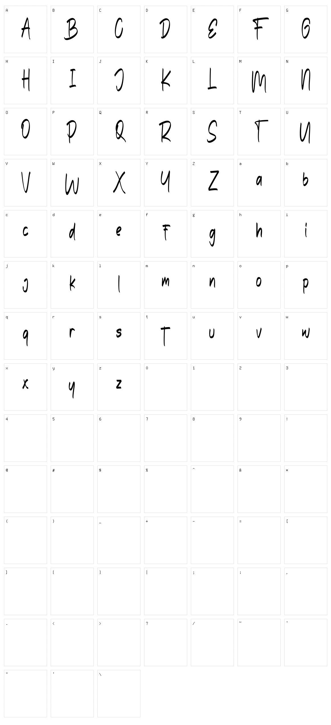 The Edensick Character Set