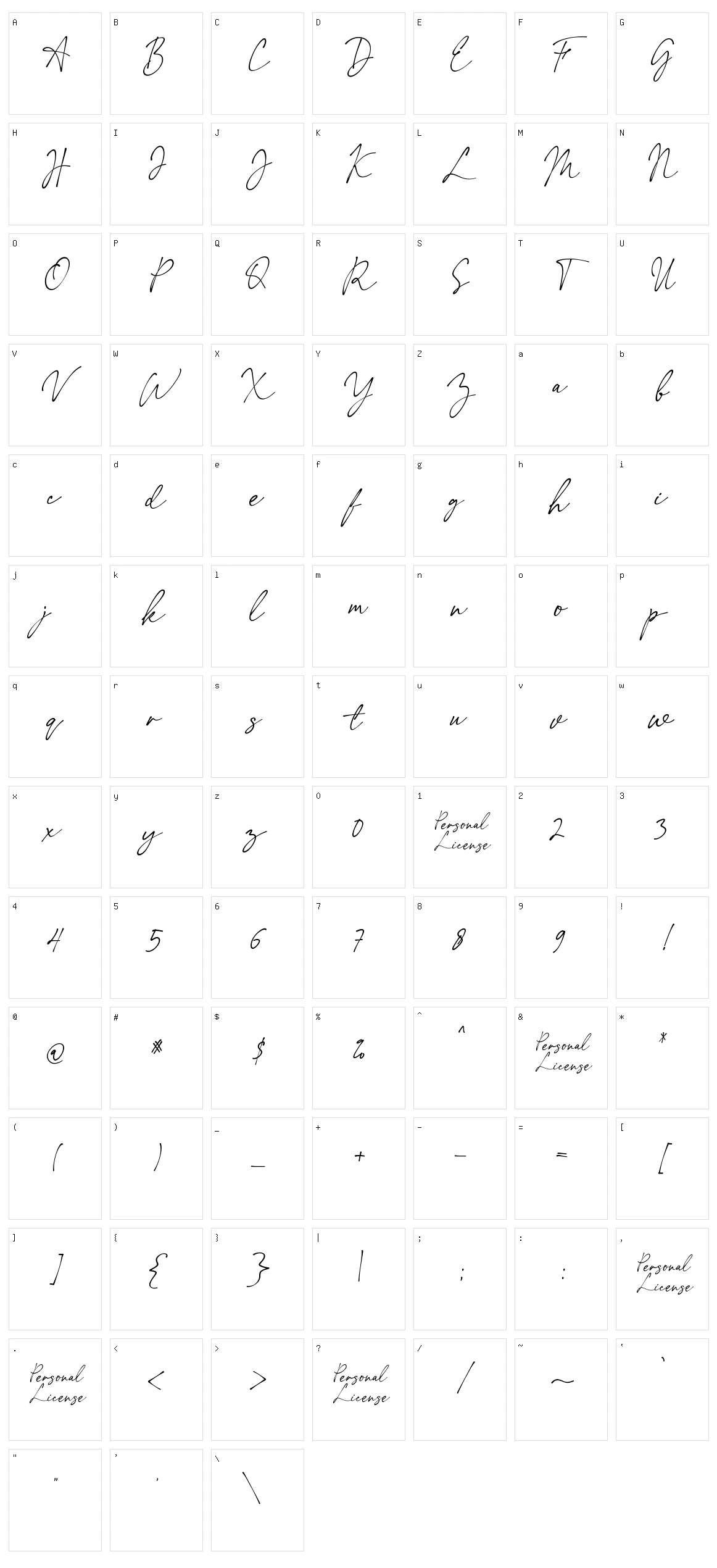The Expressions Character Set
