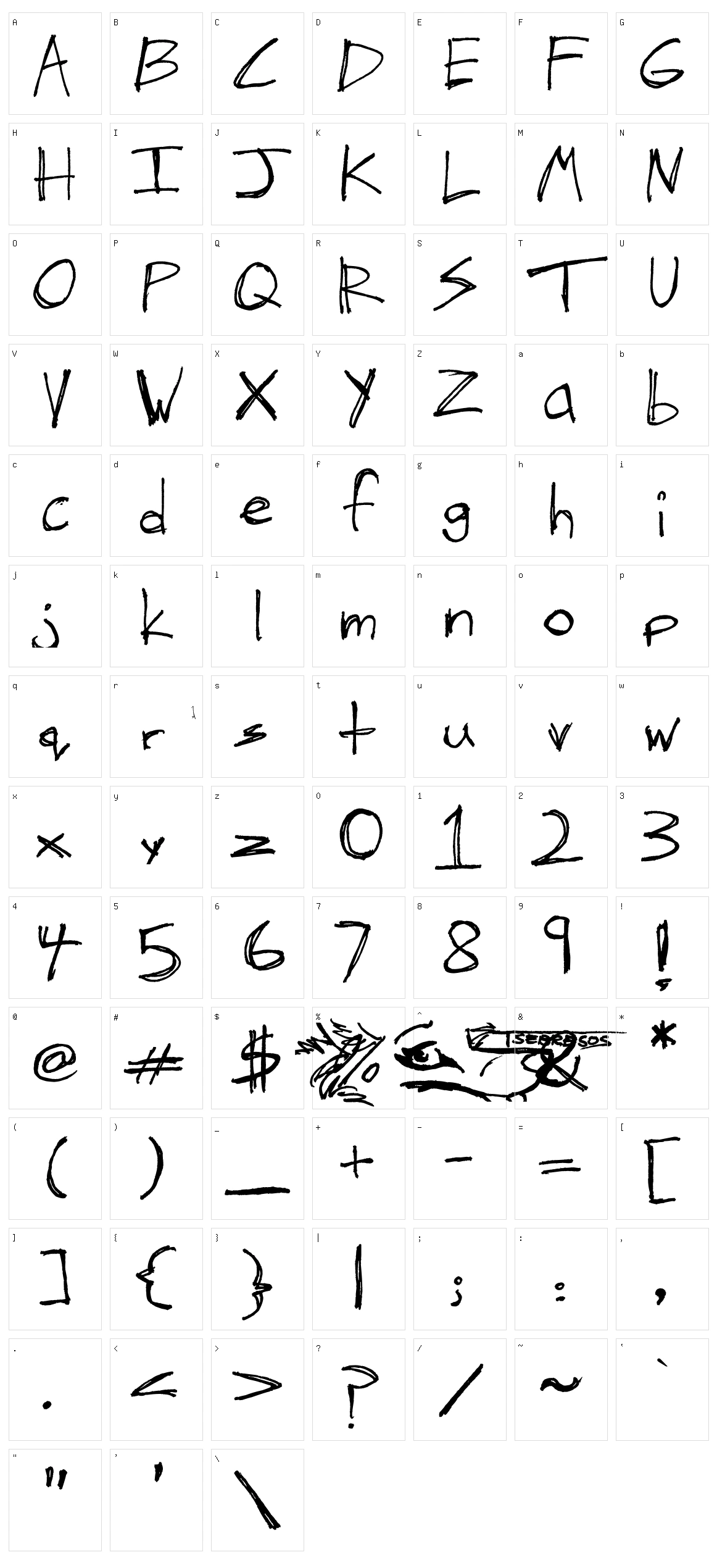 The Hand of Tes Character Set