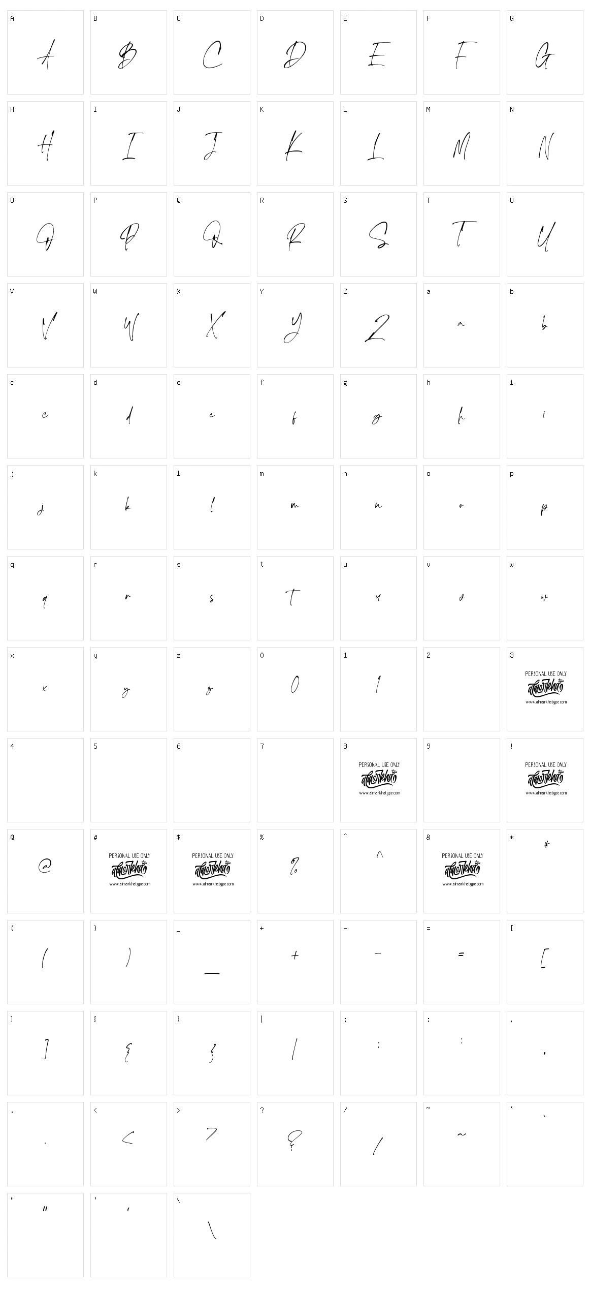 The Handnature Character Set