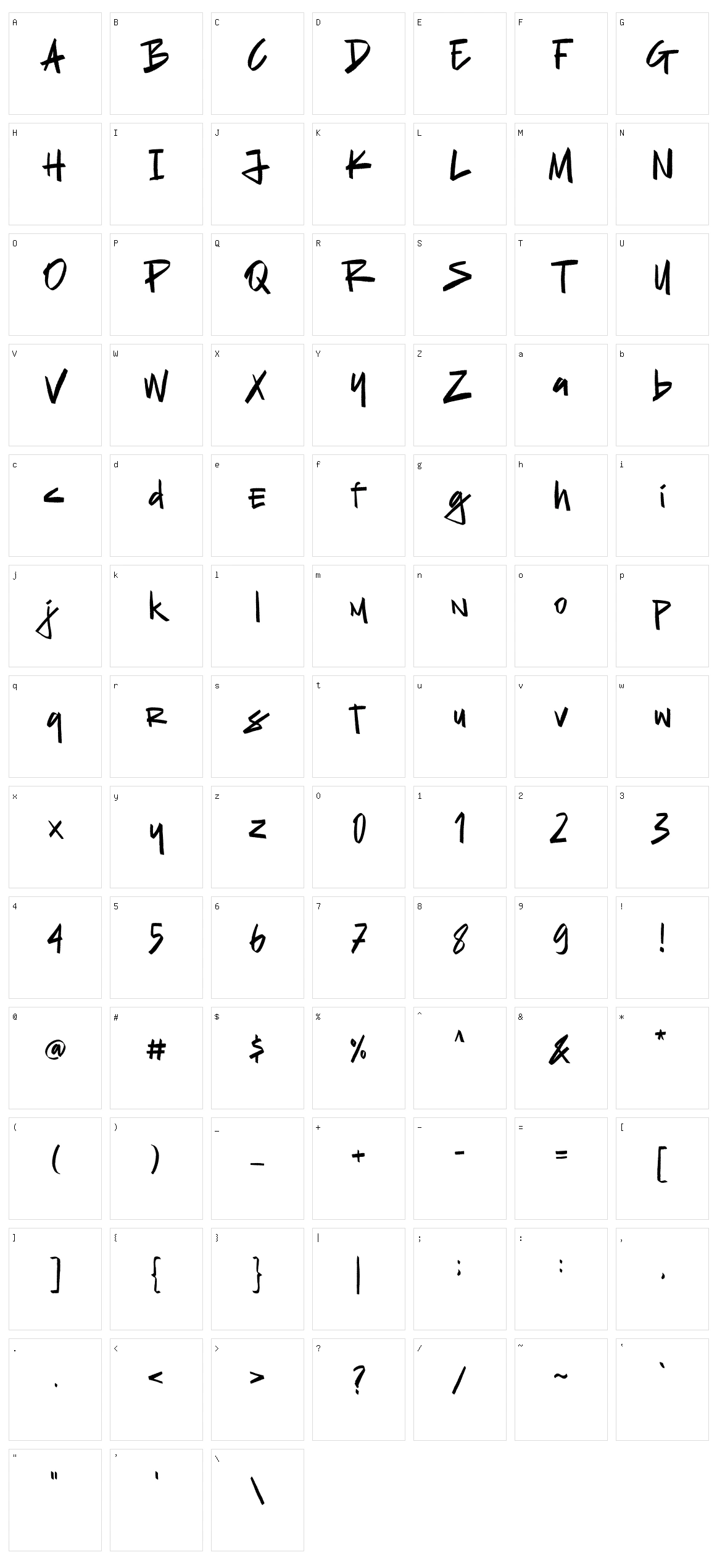 The Old Falcons Character Set