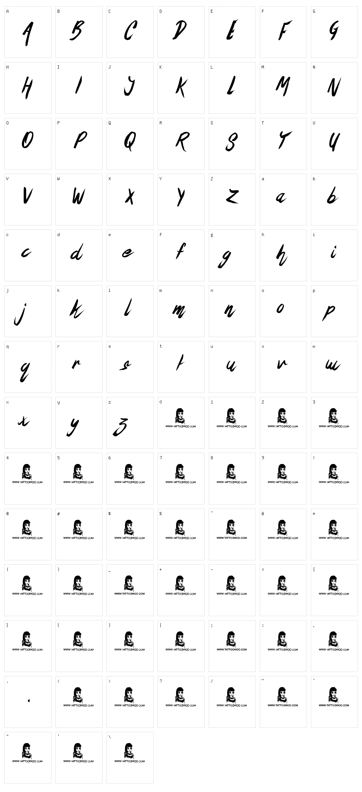 The Oyster Bar Character Set