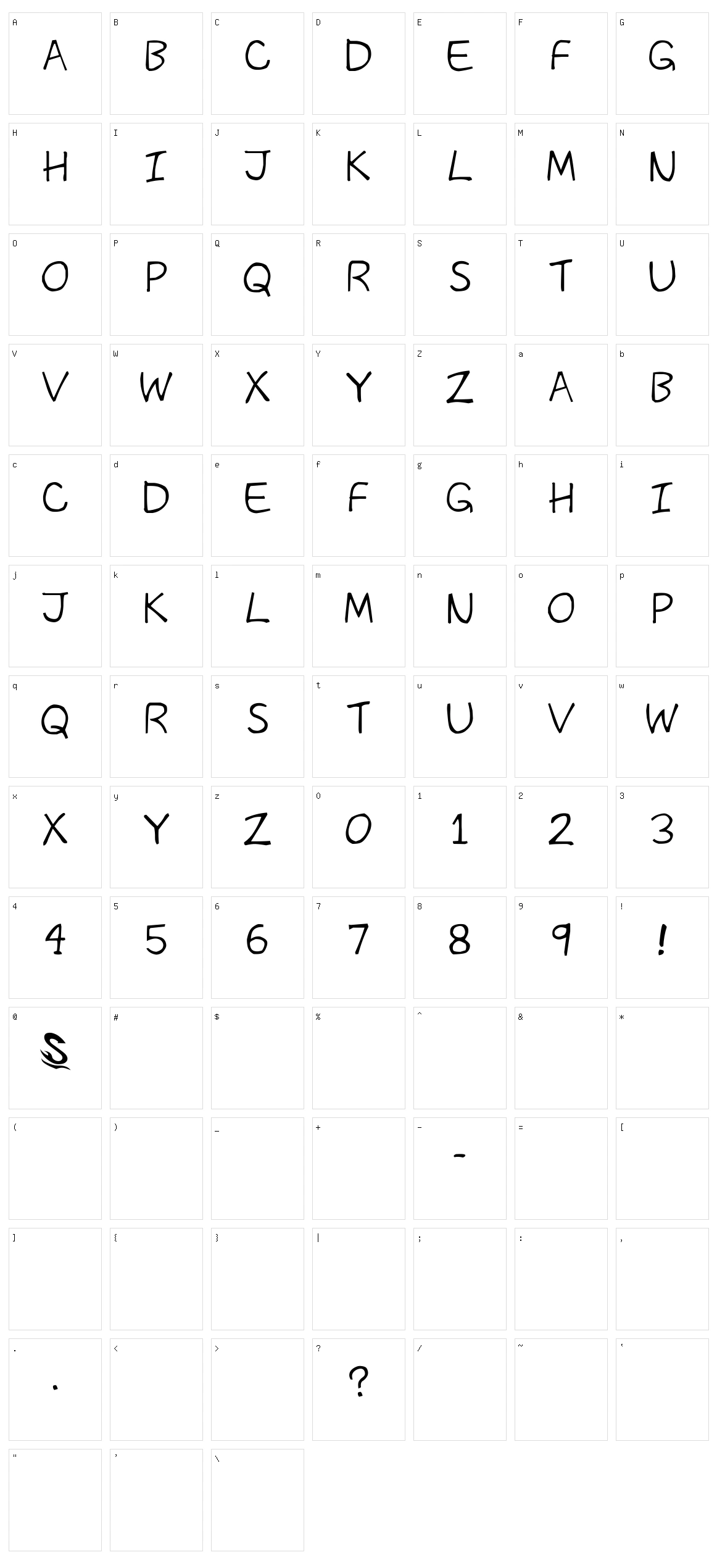 The Past G Character Set