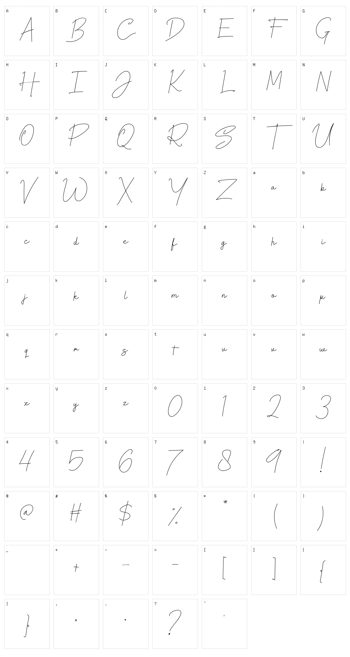 The Rosmarie Signature Character Set