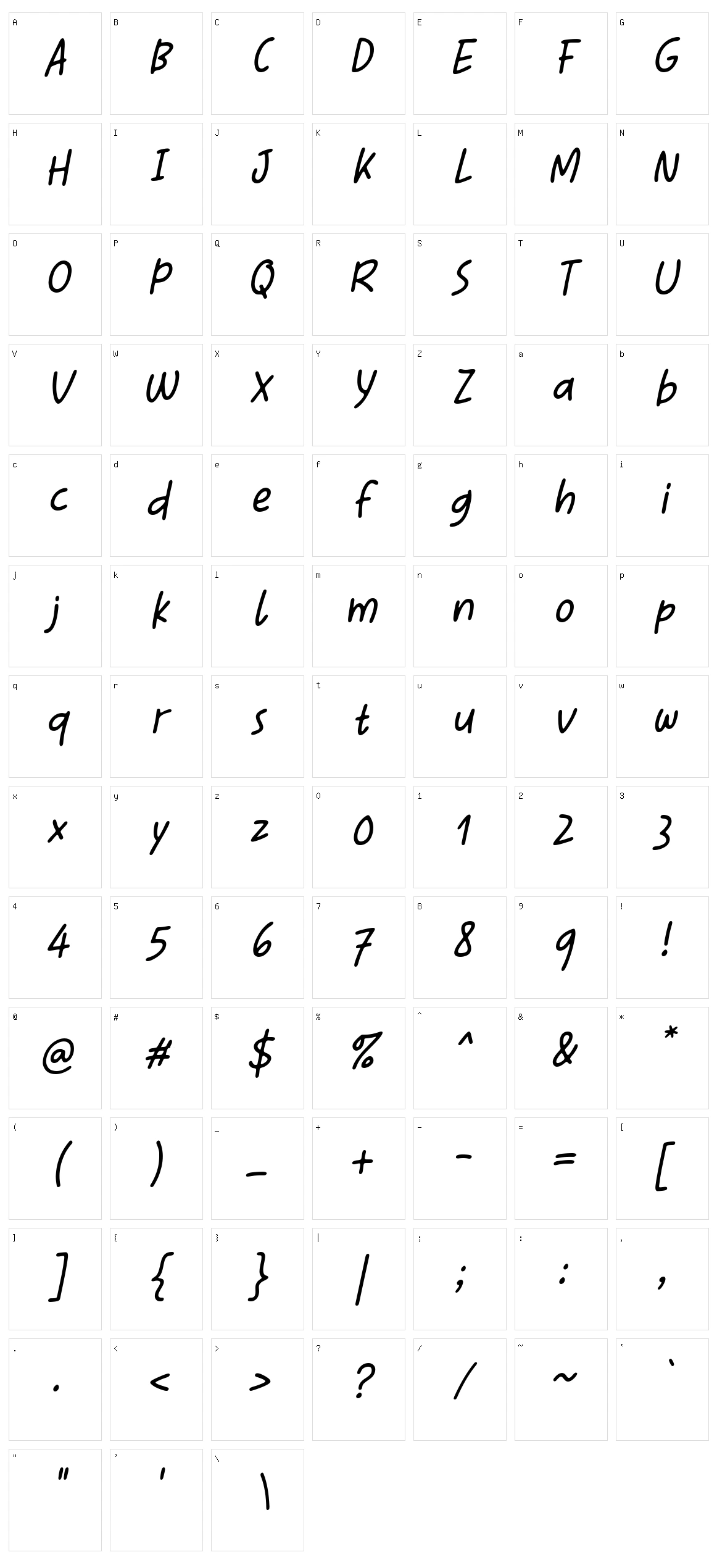 The Simple One Character Set