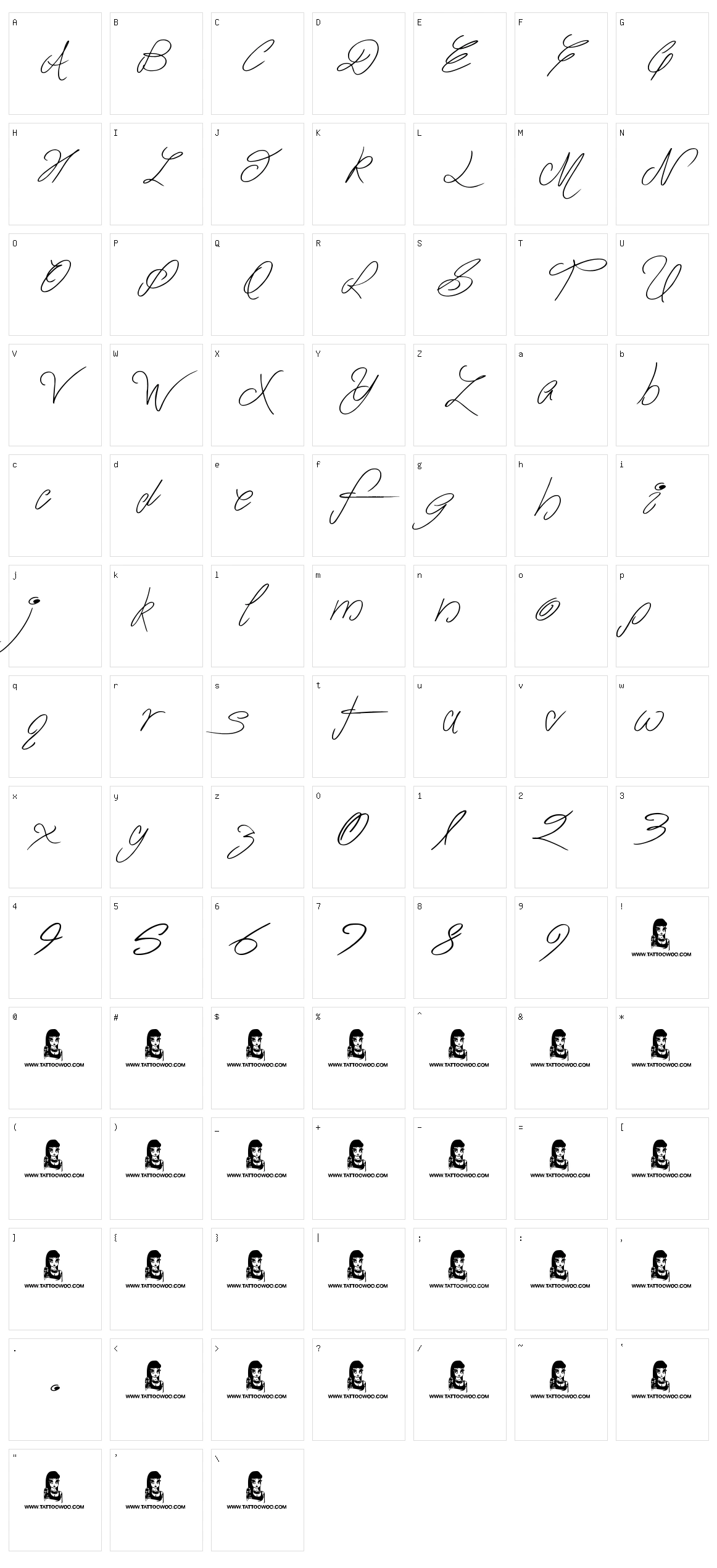 The Waddys Character Set