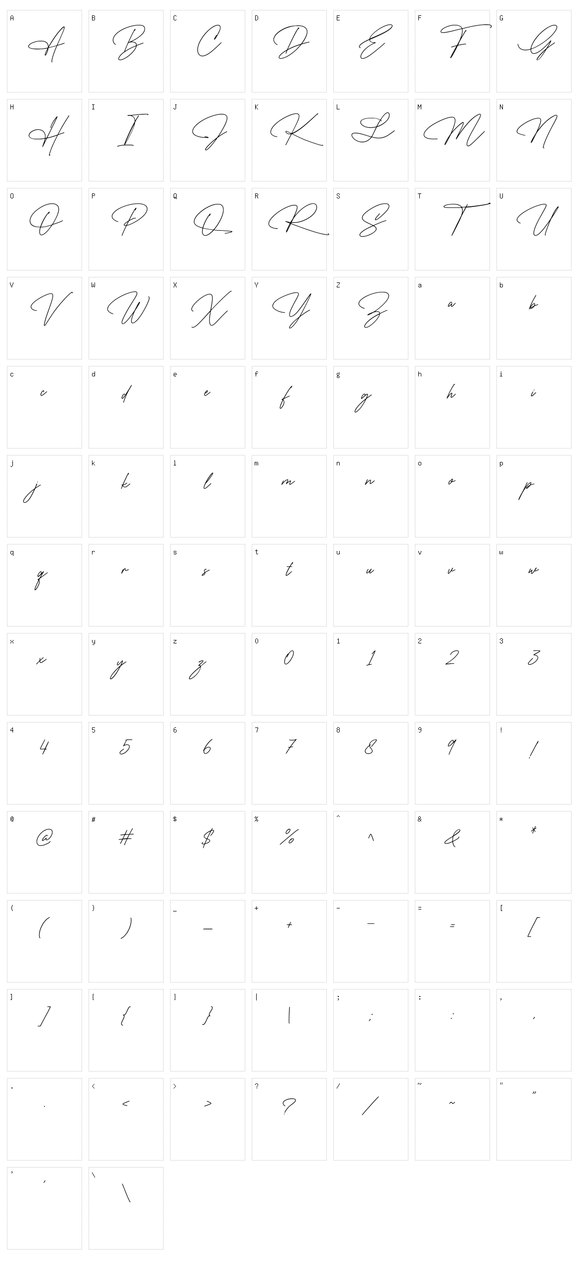 The Wedding Signature Character Set