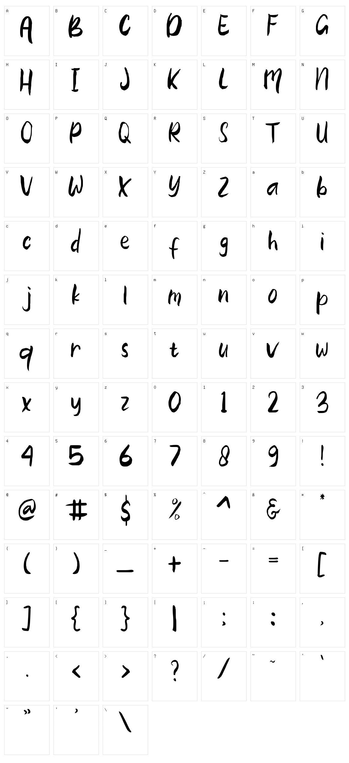 The Zackly Character Set