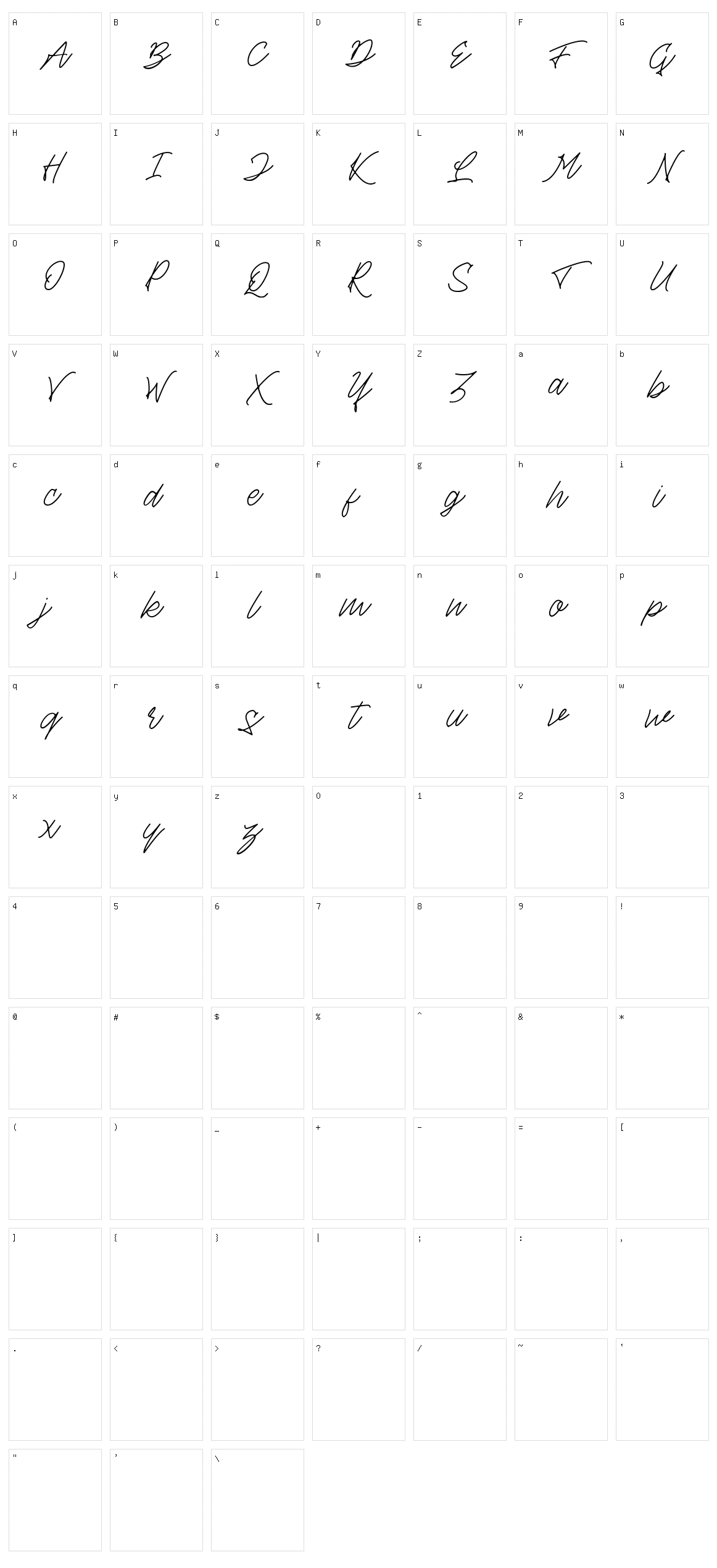 Theandous Character Set