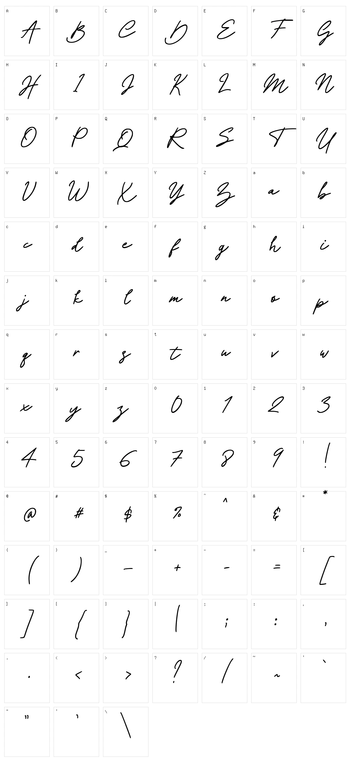 Thermosd Character Set